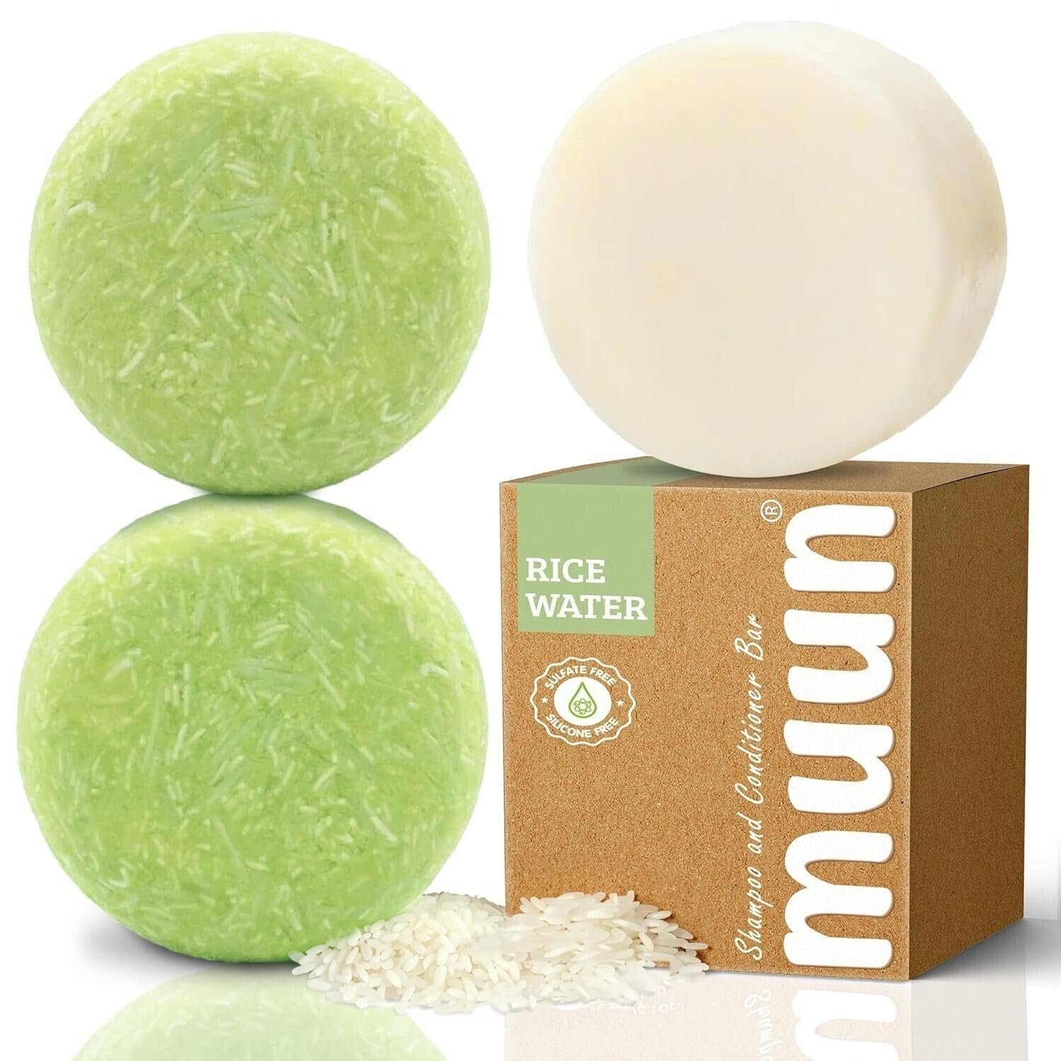 Rice Water Shampoo and Conditioner Bar Thickening Sulfate Silicone Free