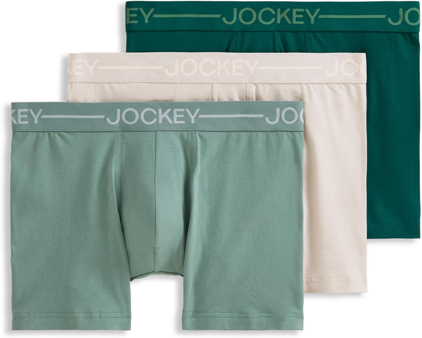 Jockey Men’s Underwear Organic Cotton Stretch 4″ Trunk – 3 Pack