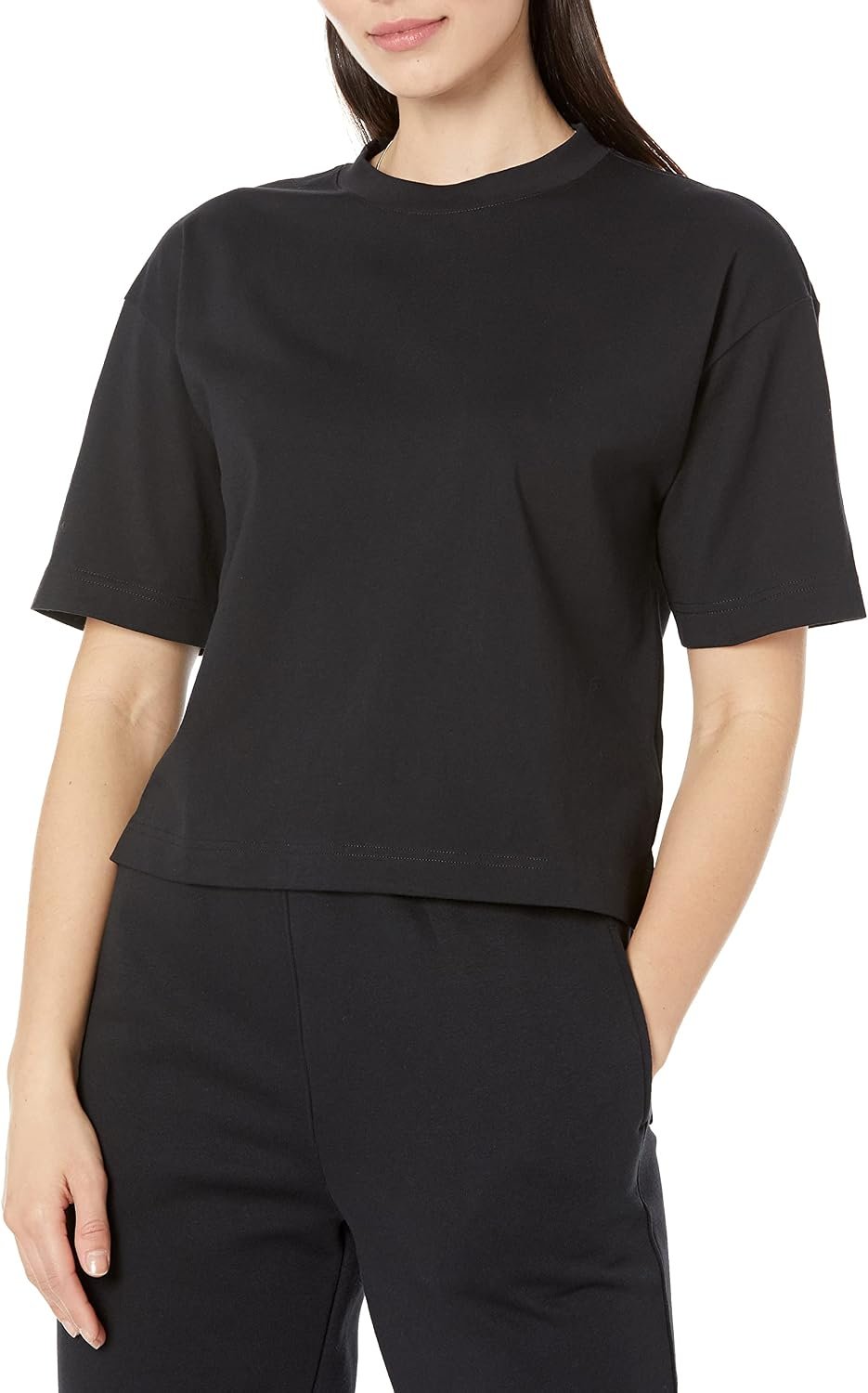 Amazon Essentials Women’s Organic Cotton Drop Shoulder Relaxed Boxy Short-Sleeve T-Shirt (Available in Plus Size)