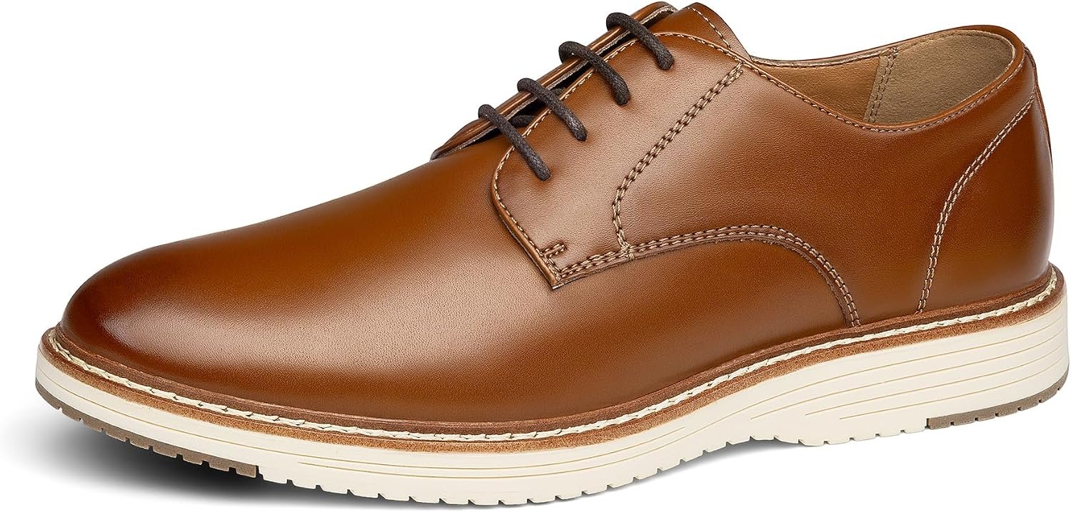 Bruno Marc Men’s Crossflex Casual Dress Oxfords Shoes | Soft Lining, Lightweight TPR Outsole, Lace-Up Closure, Ideal for Business, Casual & Formal Occasions