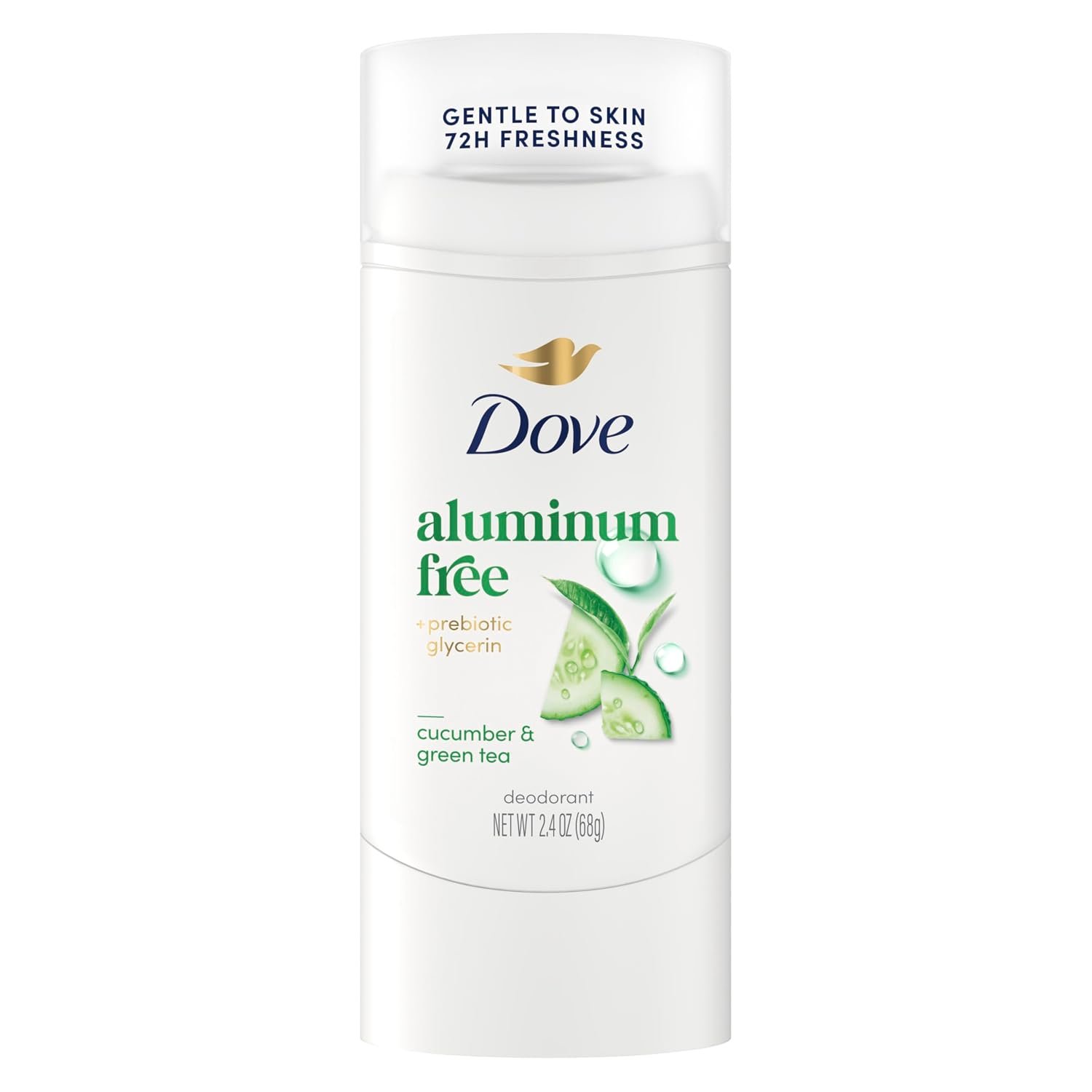 Dove Aluminum Free Deodorant Stick for Women, Cucumber & Green Tea, 2.4 Oz | 72H Odor Protection, Cucumber & Green Tea