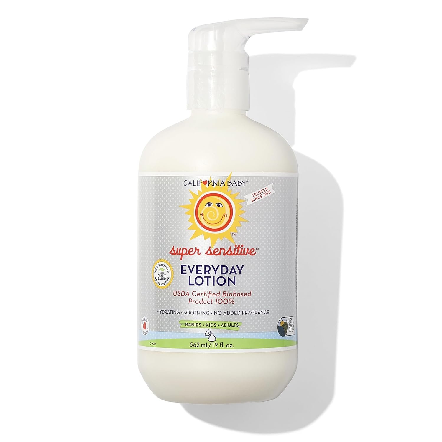 California Baby Super Sensitive Unscented Lotion | 100% Plant-Based Moisturizer | Baby Lotion For Newborn | Hypoallergenic Baby Lotion | 19 oz / 562mL