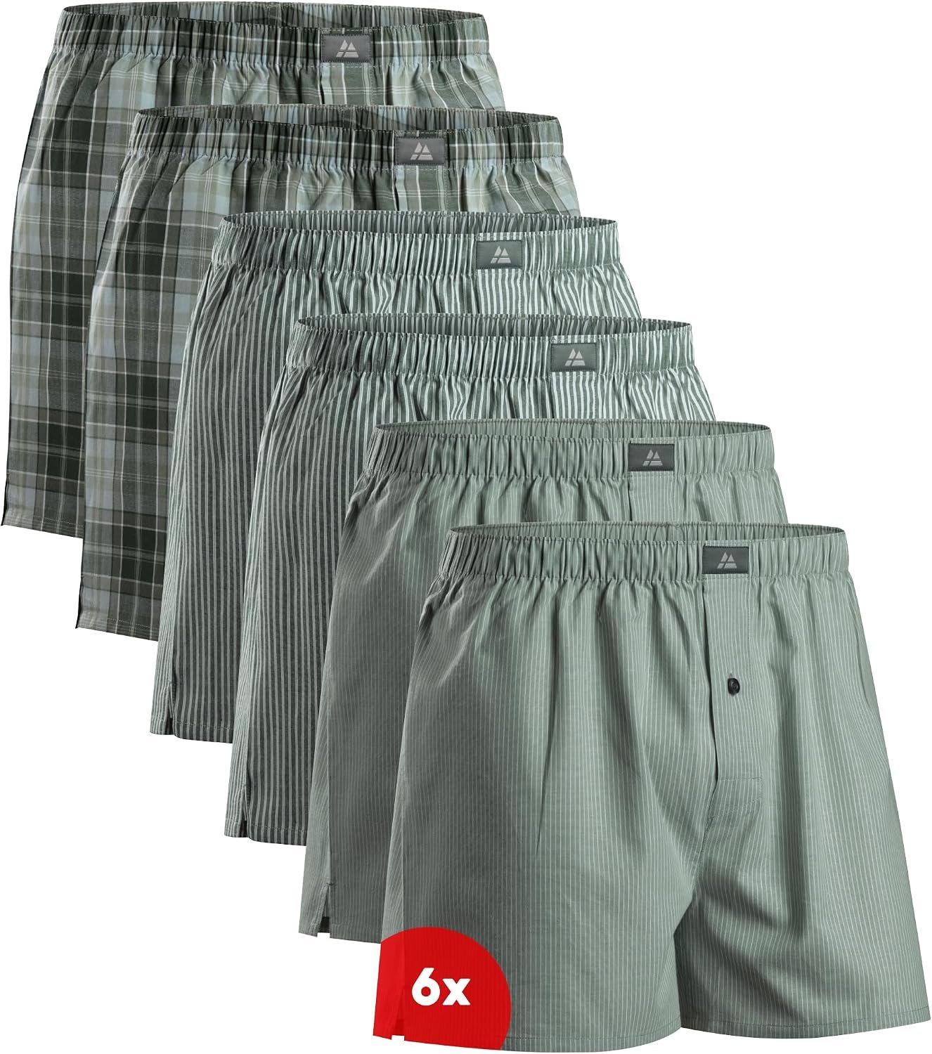 DANISH ENDURANCE Men’s Cotton Woven Boxers, Loose Fit, 4 & 6-Pack | Organic Cotton Woven Boxers, Soft, Breathable & Loose Fit with Button Fly for Everyday Comfort
