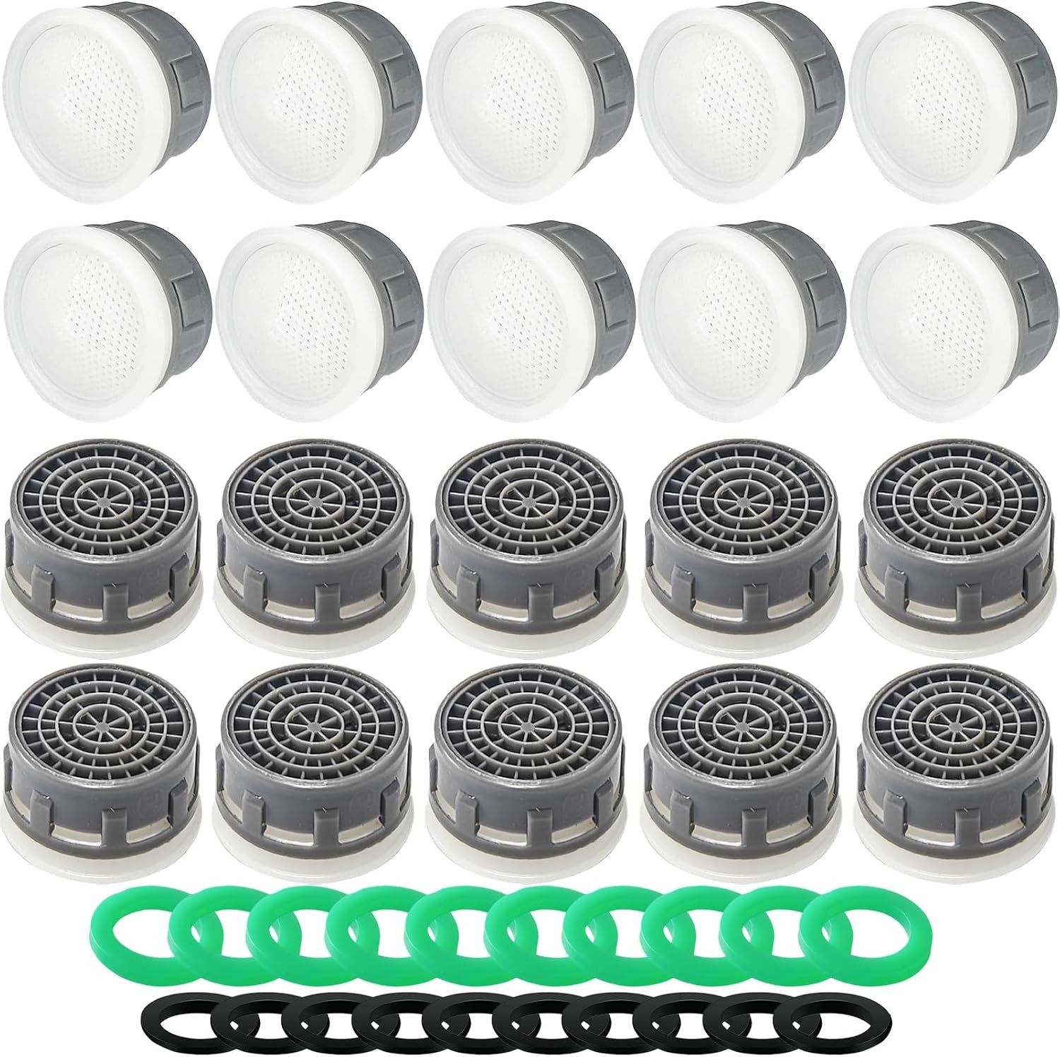 Faucet Aerator 2.2GPM Flow Limiter Insert Faucet Aerator Replacement Part Used for Bathroom or Kitchen Sink Faucet Filter Suitable for Internal and External Thread Faucet Aerators (20 PCS)