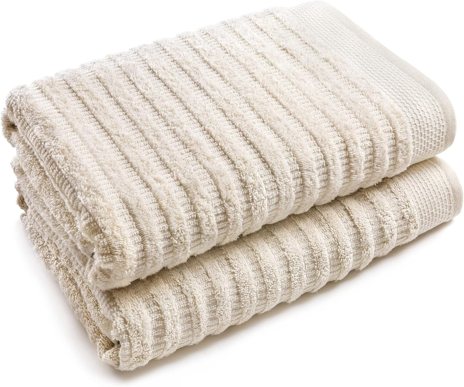 Softerry Pure Organic Cotton Bath Towel Set – 100% Soft Cotton – Extra Absorbent and Durable – 500 GSM Quick Dry – Luxury Hotel & Spa Quality – Fade Resistant – (Natural, Set of 2 Bath)