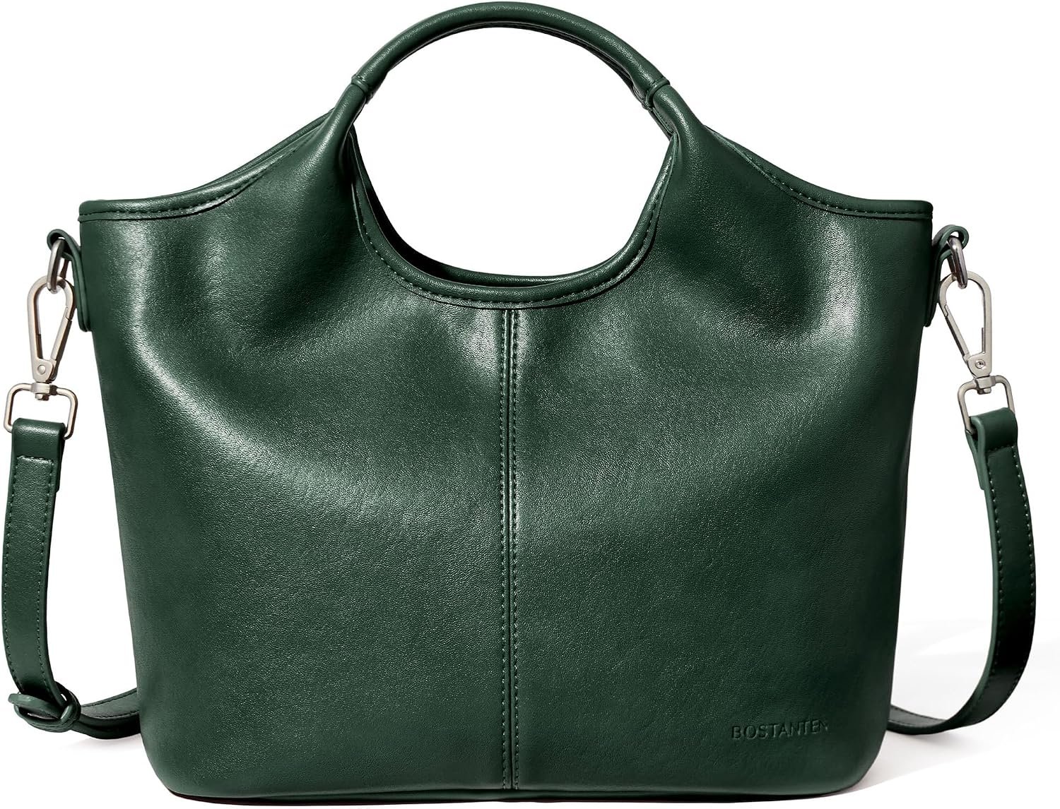 BOSTANTEN Vegan Leather Purses for Women Soft Crossbody Zip Satchel Handbag | Compact Everyday Size, Multi Pockets, Adjustable Detachable Strap, Comfortable Top Handle, Quiet Luxury, Elegant, Travel