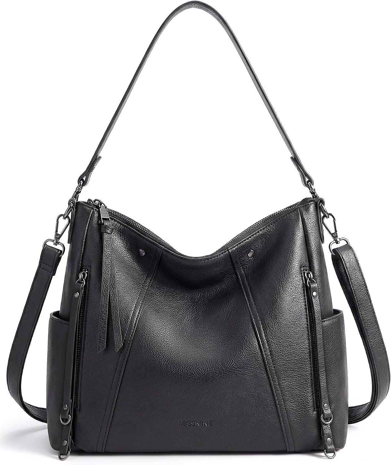 Missnine Hobo Bag for Women Crossbody Purse and Handbags Shoulder | Vegan Leather Shoulder Tote Bag with Multi-Pockets