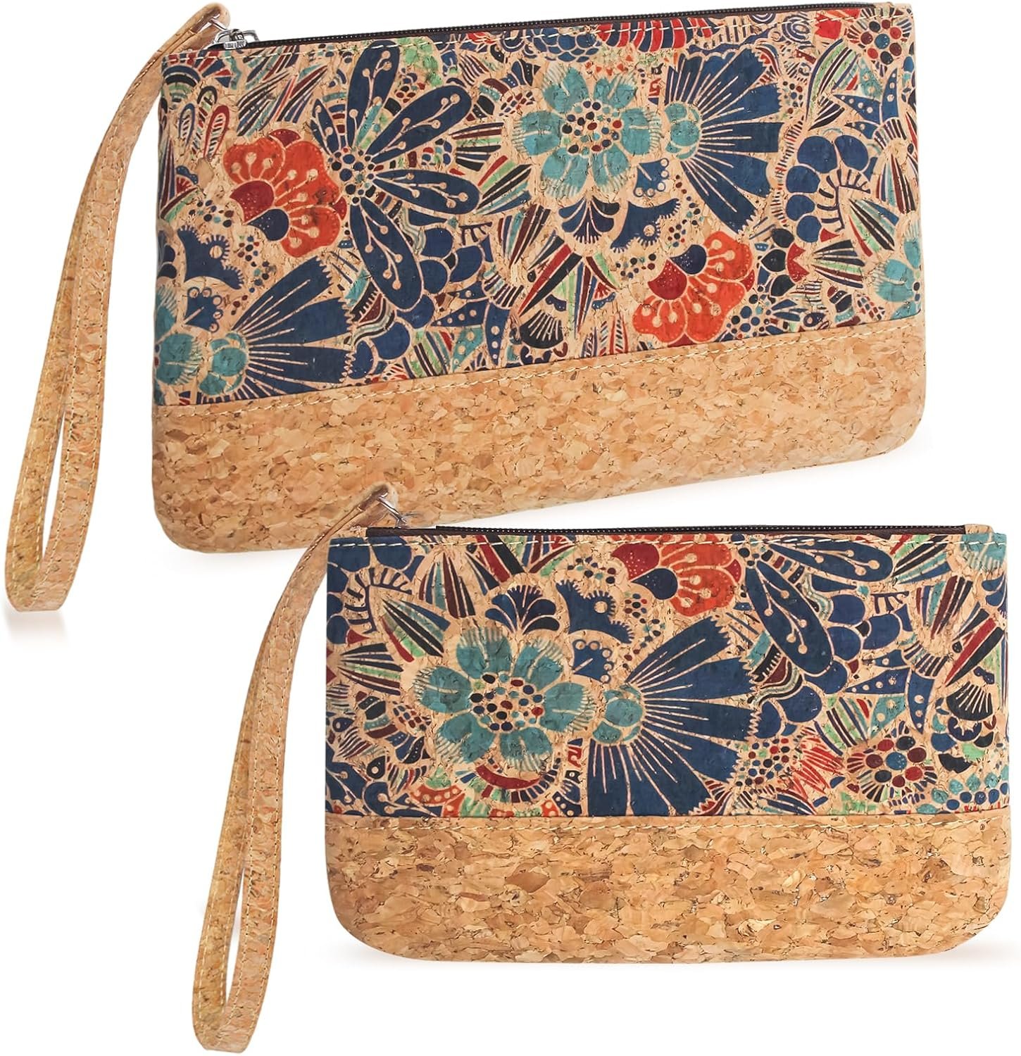 boshiho Natural Cork Clutch Wristlet Wallet Cell Phone Card Holder Coin Purse Bag