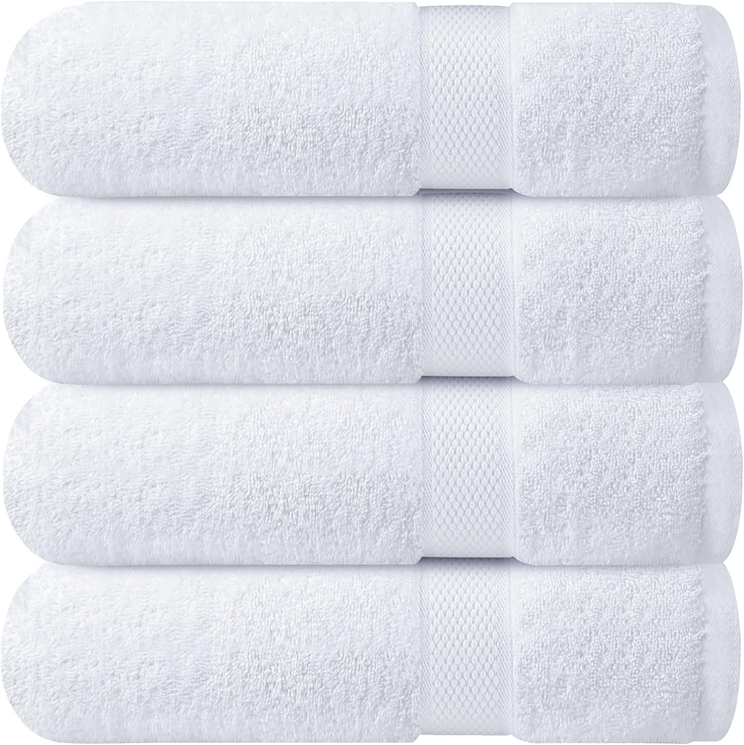 Infinitee Xclusives 100% Ring-Spun Cotton Bath Towels for Bathroom – Pack 4 | Luxury Super Soft, Absorbent & Quick-Drying |27×54 inches| Large Bathroom Towels Set |600 GSM| Gym, Shower, Spa & Hotel Use