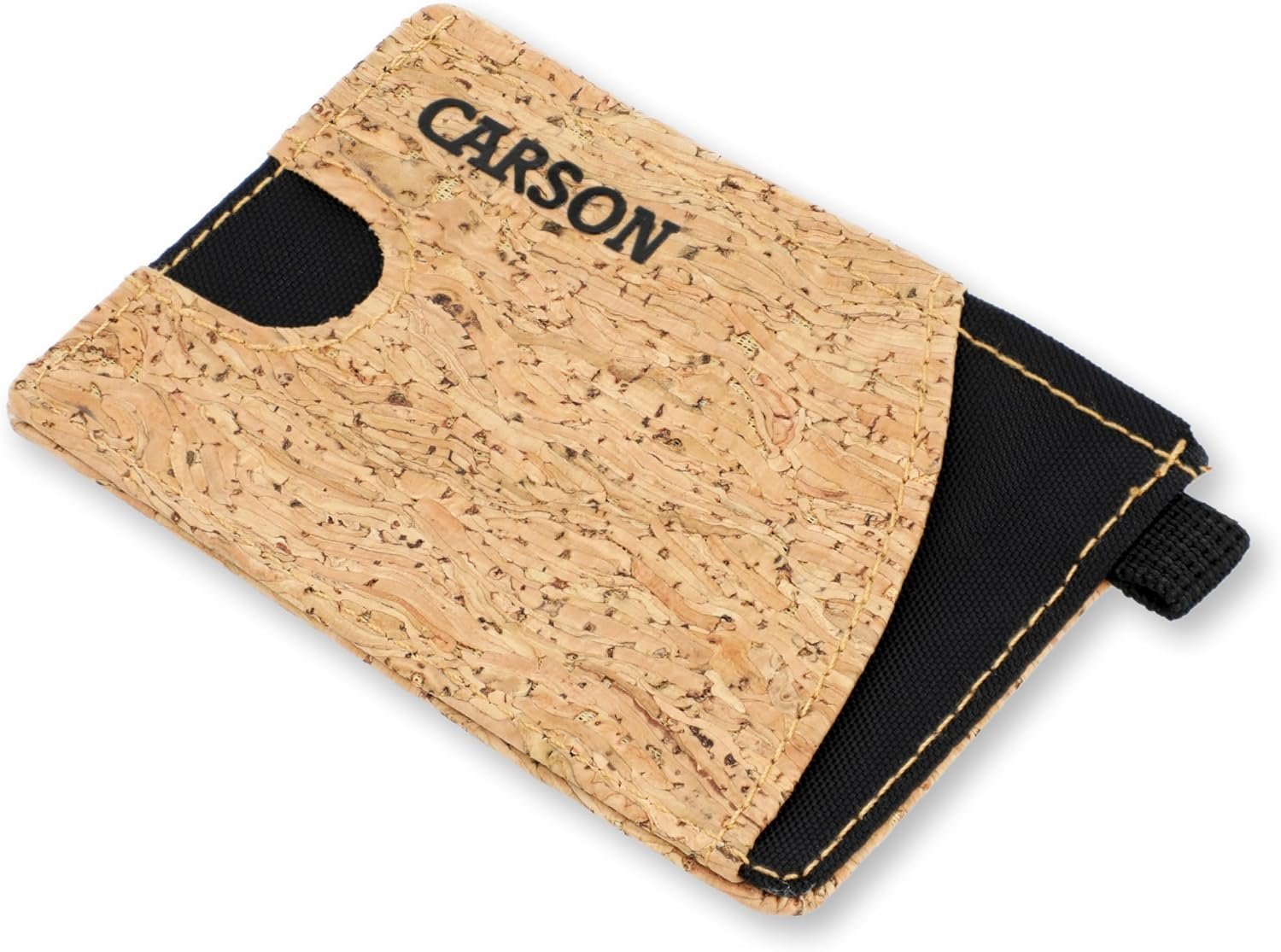 Carson CorkTek Travel Wallet – Compact Wallet Made From Organic Cork Material – Holds 8 Cards with Built-in ID Window (EW-30)