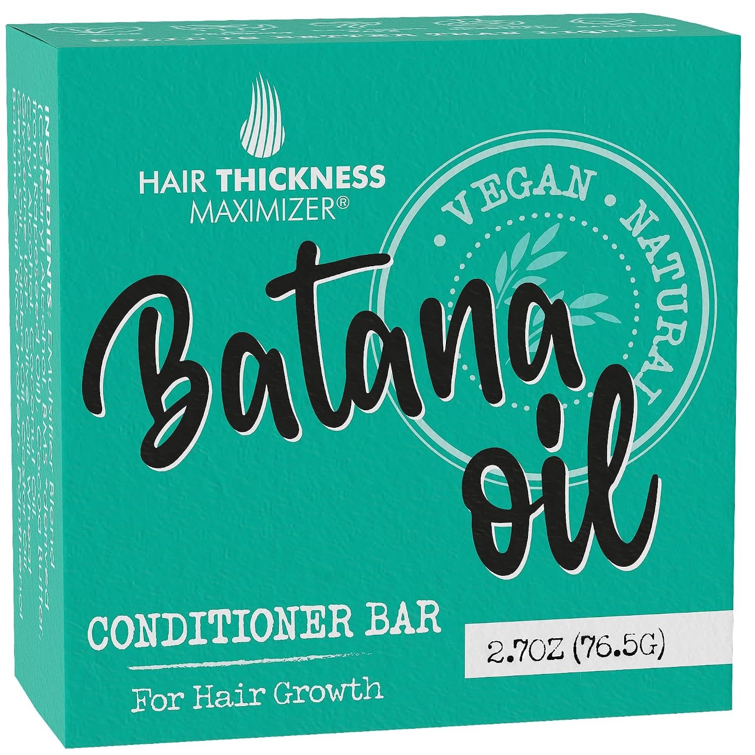 Hair Thickness Maximizer Batana Oil Hair Growth Conditioner Bar. USA Made | Eco Friendly, Vegan, Color Safe, pH Balanced. Solid Bar Equal to 3 Liquid Bottles. Zero Plastic
