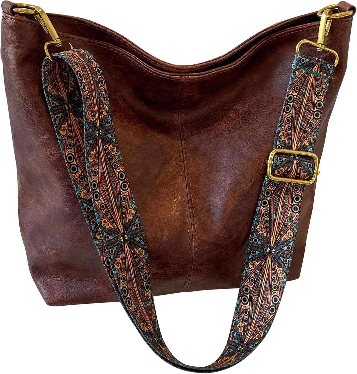 Hobo Bags for Women Crossbody Bag Guitar Strap Purse Vegan Leather Shoulder Handbags Boho Purses Tote Bucket Bag