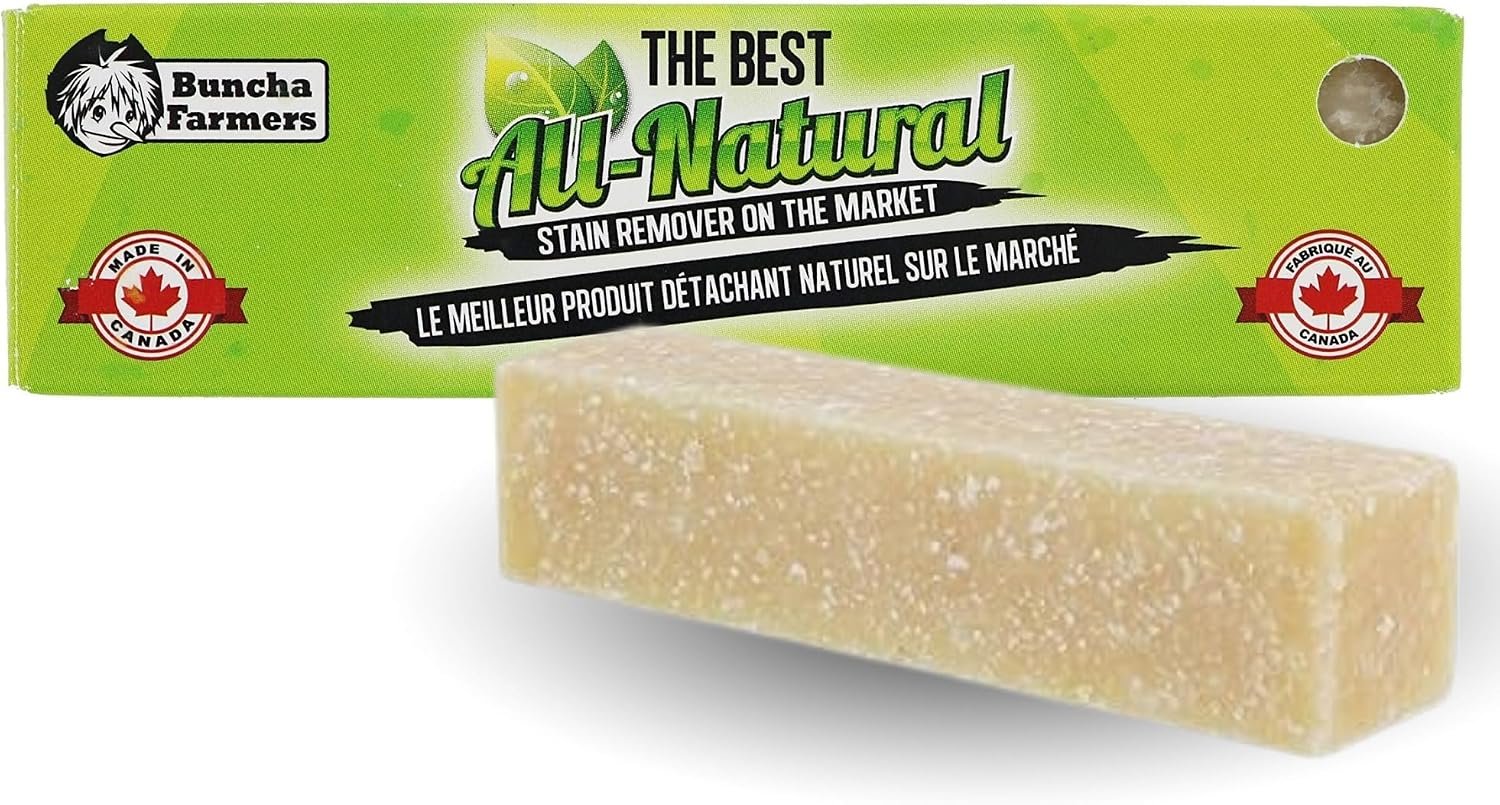 Buncha Farmers-The Best-100% All Natural, Biodegradable, Environmentally Friendly Stain Remover Stick (Made in Canada 1.76 oz)