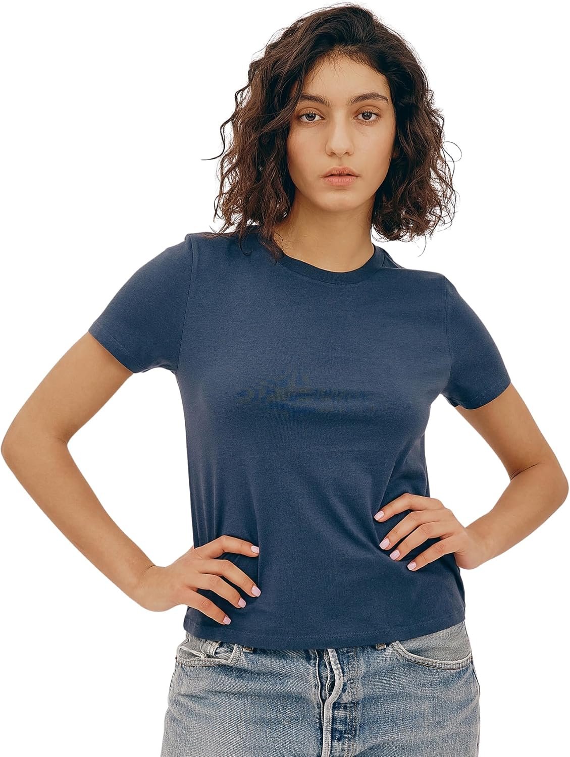Organic Basics Women’s True Regular Cotton Crew Neck Short-Sleeve Tee Shirt