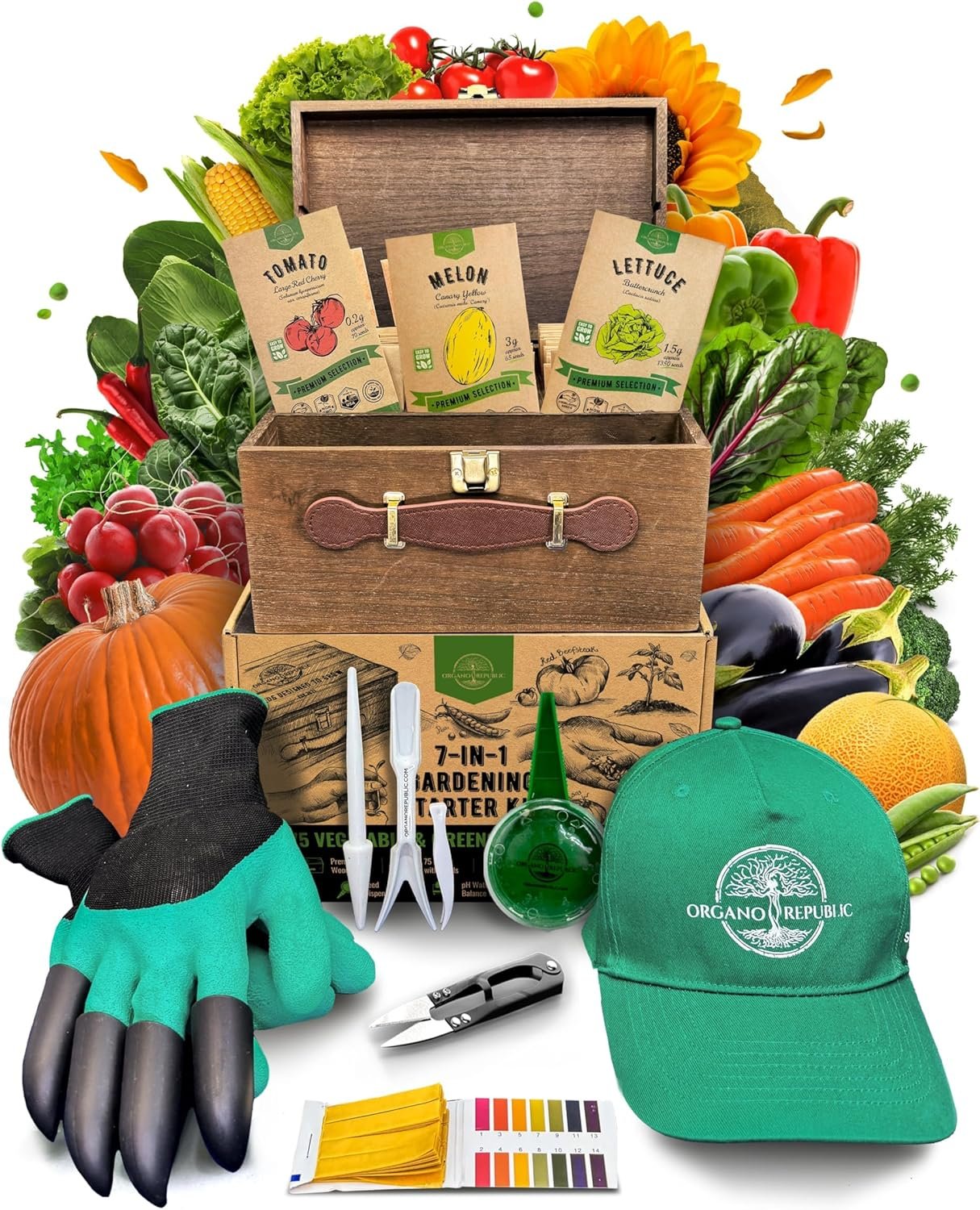 75 Vegetable & Greens Seeds Variety Pack, Garden Seed Starter Kit – Over 44,700 Non-GMO Heirloom Seeds for Planting Vegetables and Greens, Seed Box with Gardening Supplies, Gardening Gifts