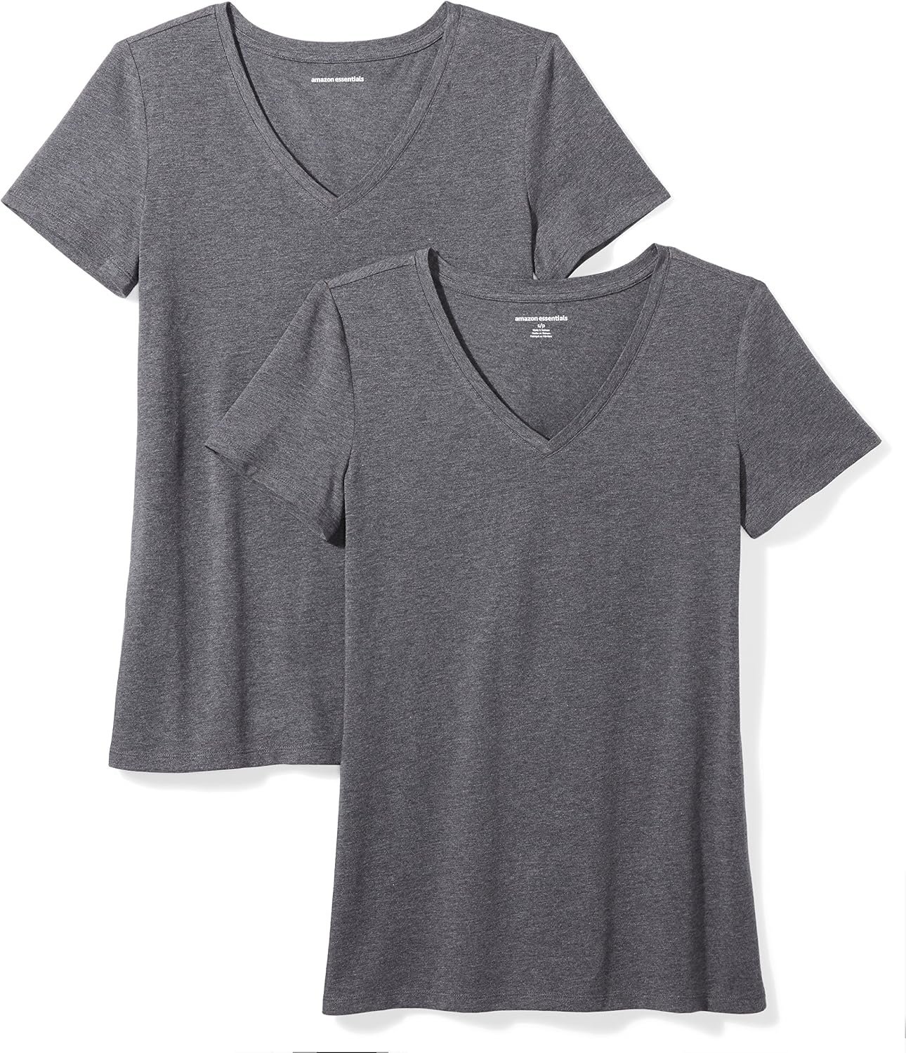 Amazon Essentials Women’s Regular-Fit Short-Sleeve V-Neck T-Shirt, Multipacks