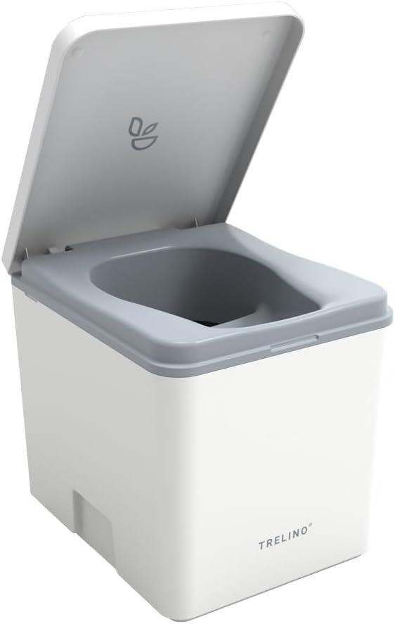 Composting Toilet Evo M, Portable Toilet for Camping & Outdoor, Odorless, 1.3 gal & 2.1 gal Capacity, 13 x 15.4 x 14.2 inches