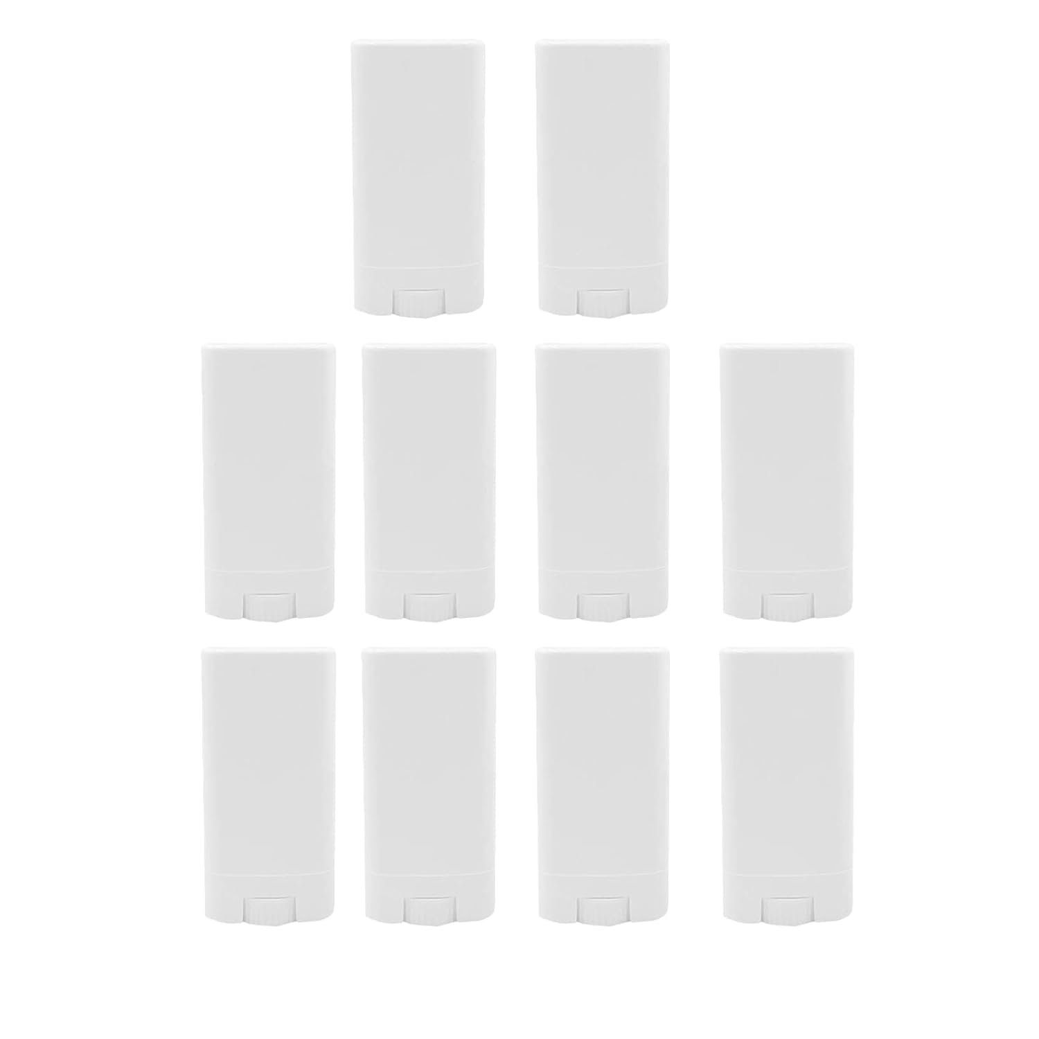 10 Pcs Empty Deodorant Containers, 15ml/0.53oz Twist Up Refillable Plastic Deodorants Tubes, PP Oval Deodorant Sticks for DIY Deodorants, Lip Balm, Solid Lotion
