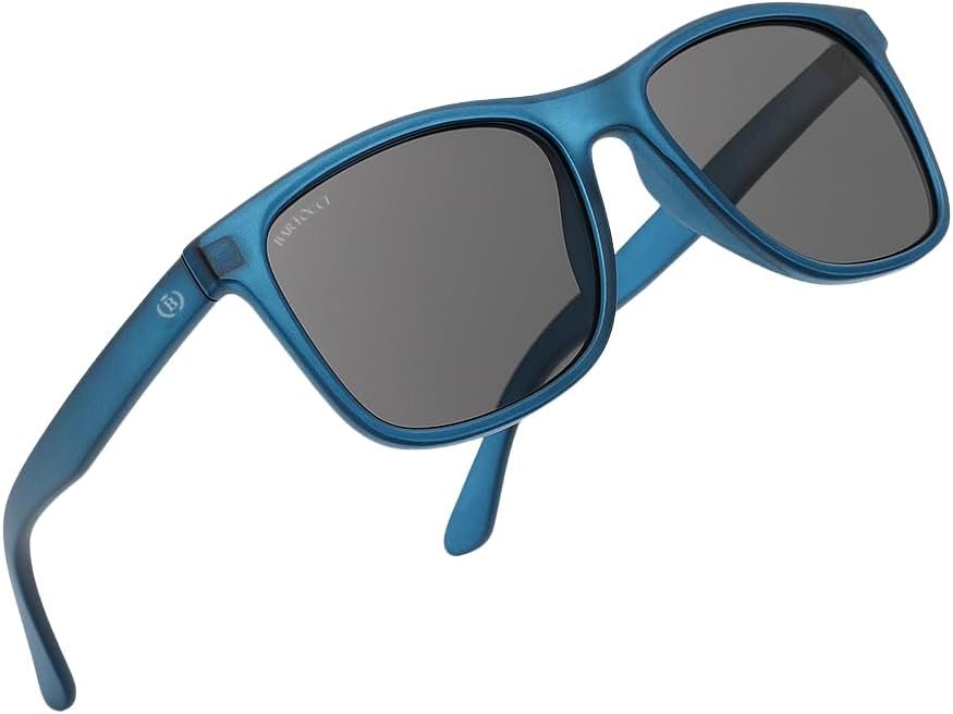 Recycled Square Frame Sunglasses, Polarized, UV400 TAC Lens