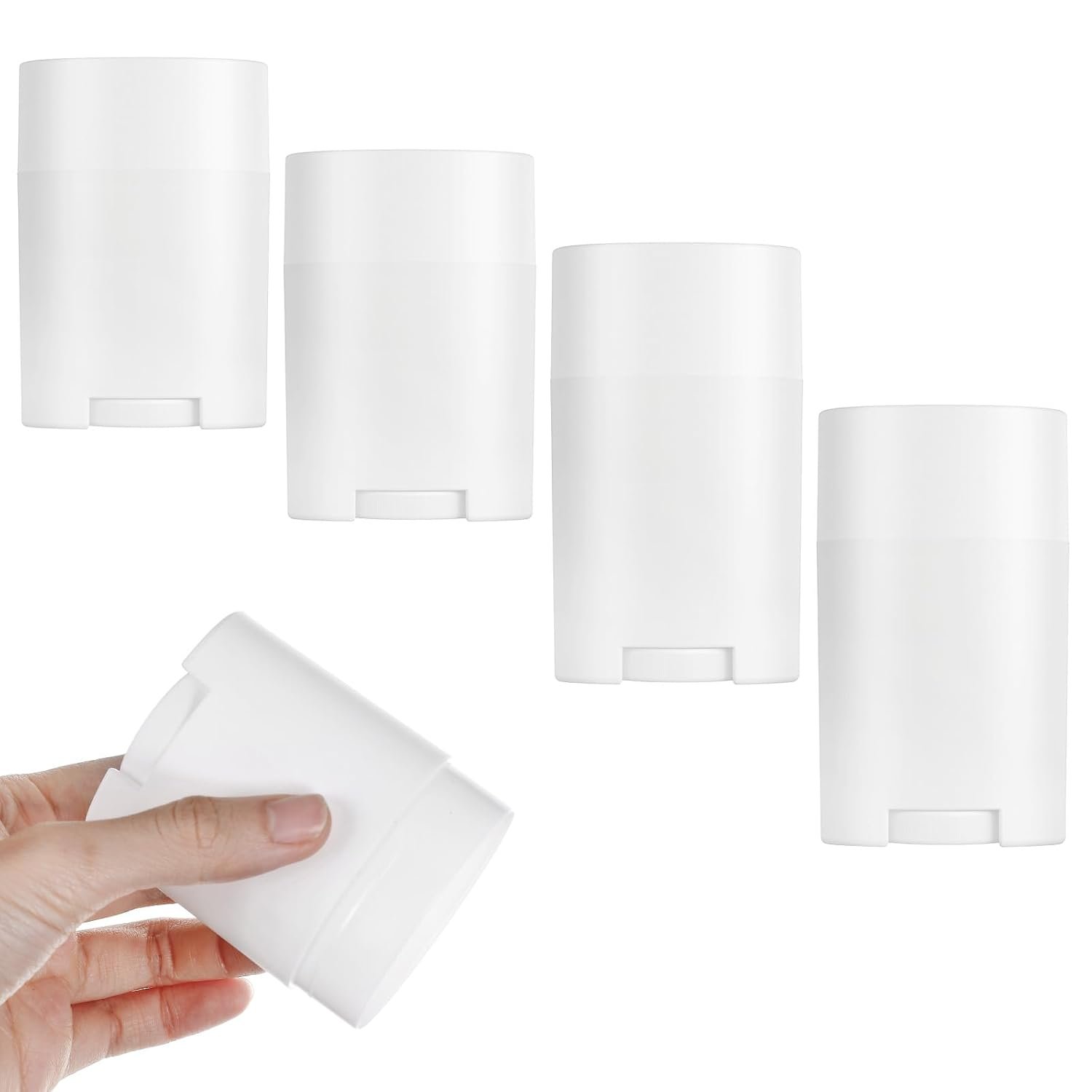 4 Pcs Deodorant Tubes Empty,Deodorant Container,Twist-Up Refillable Plastic Empty Deodorants Containers,for DIY Deodorants, Aromatherapy, Balm, Etc