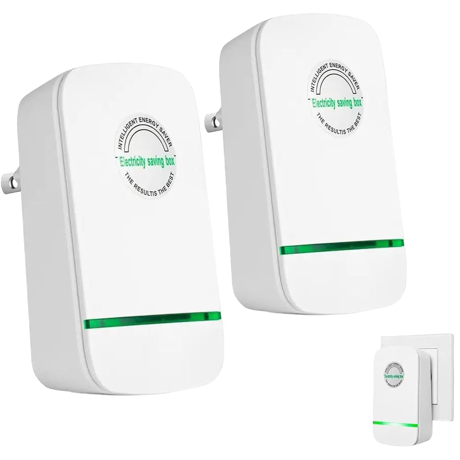 New Universal Energy-Saving Box, Plug-and-Play, Power Factor Corrector Use,Saving Device for Household/Offices (2Pcs)