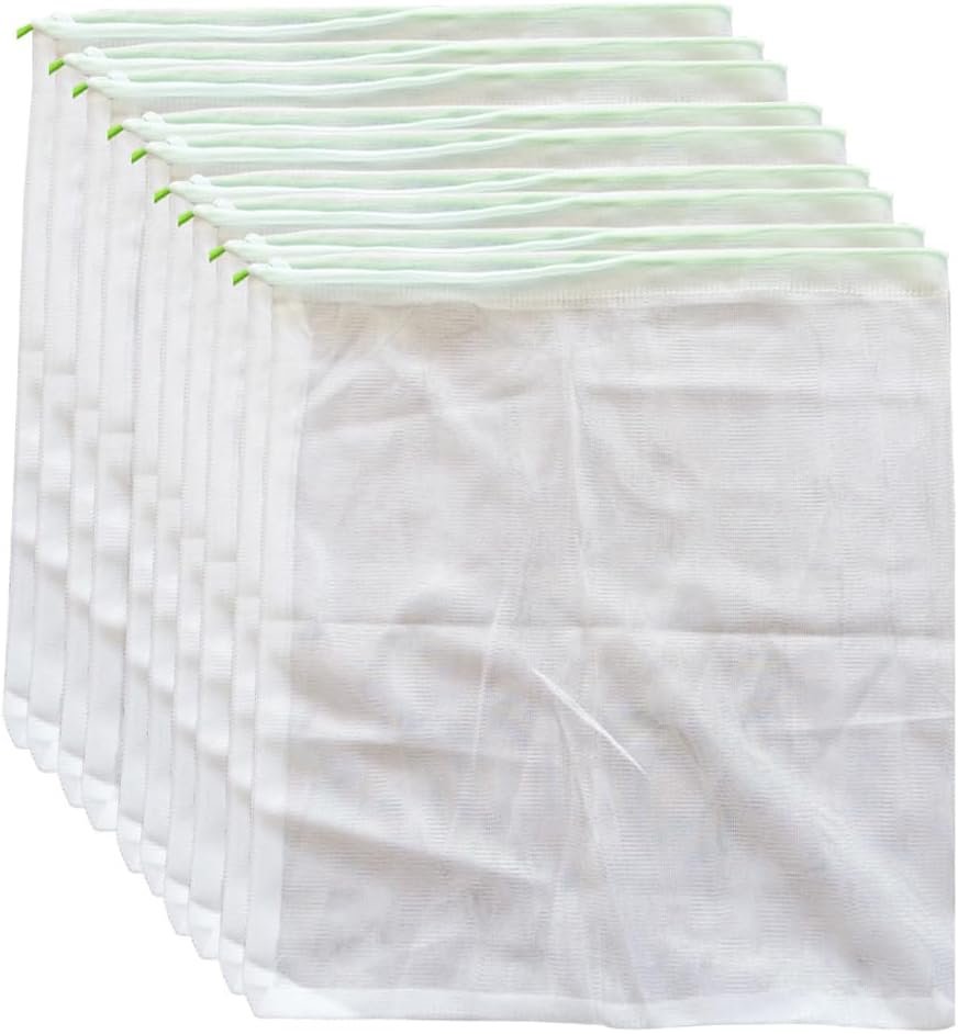 Reusable Mesh Produce Bags – 9 Pack Washable Premium Transparent Mesh Bags | See-Through, Lightweight & Strong for Fruits/Veggies, Shopping/Storage/Transport | Eco-Friendly Alternative to Plastic