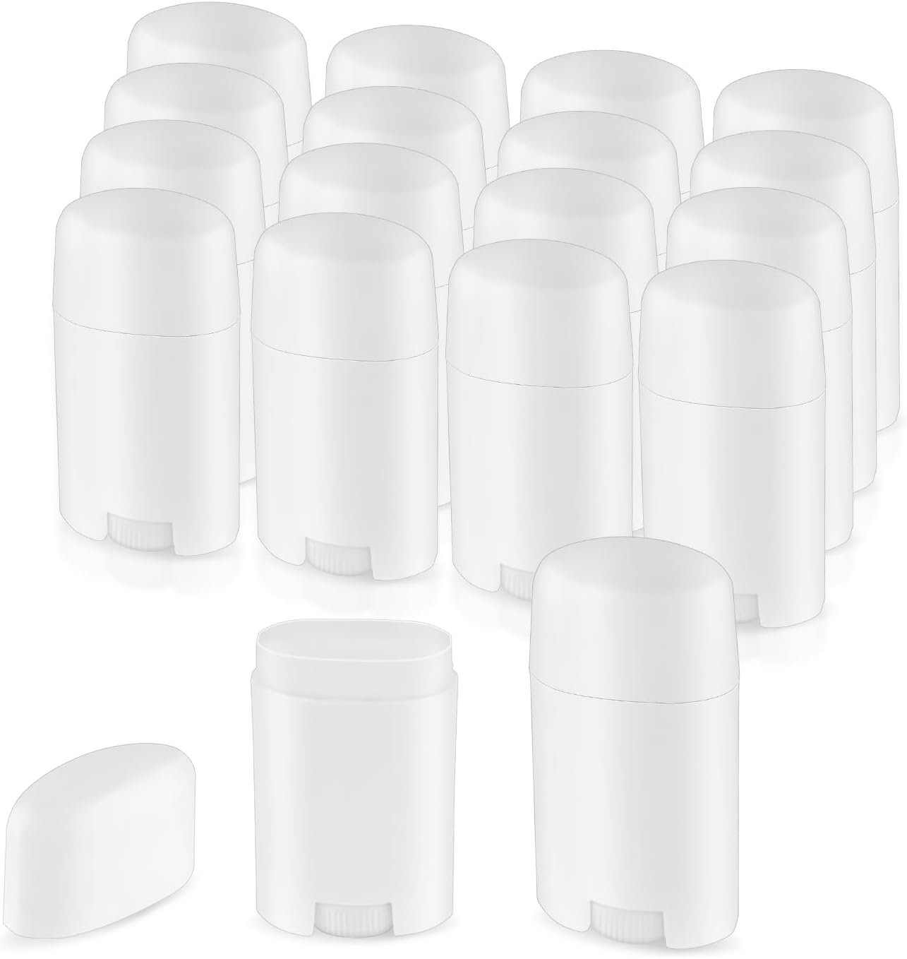18 Pack 1.7oz Empty Deodorant Containers Top-Fill DIY Deodorant Tubes Refillable Plastic Cosmetic Containers For Deodorant Lip Balm Aromatherapy Etc.