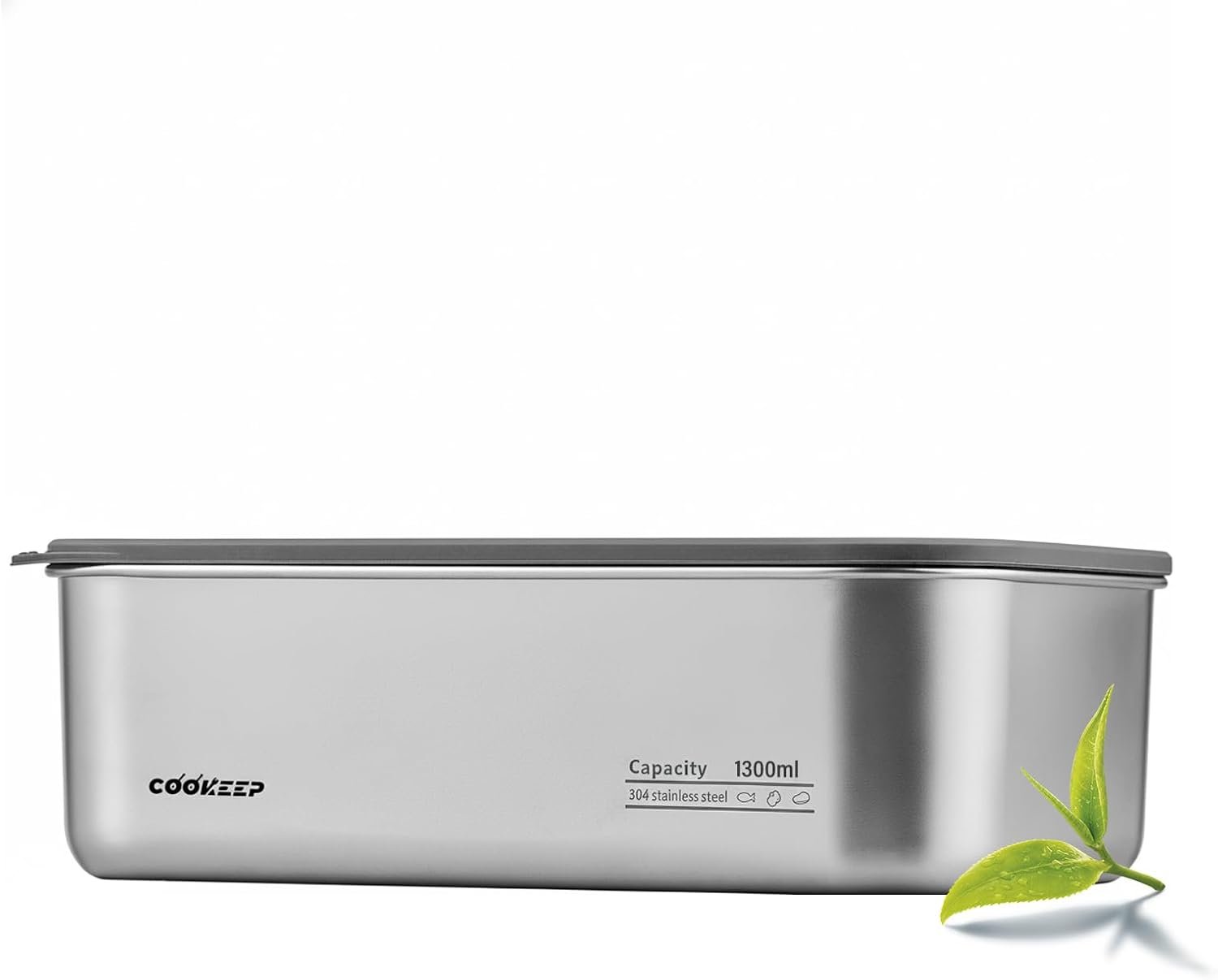 44oz/1300ml Stainless Steel Food Storage Containers,Stainless Steel Containers with Lids,Snack Containers,Lunch Box,Easy Clean,Airtight&Leakproof for Kitchen Storage,Dishwasher Safe,BPA-Free