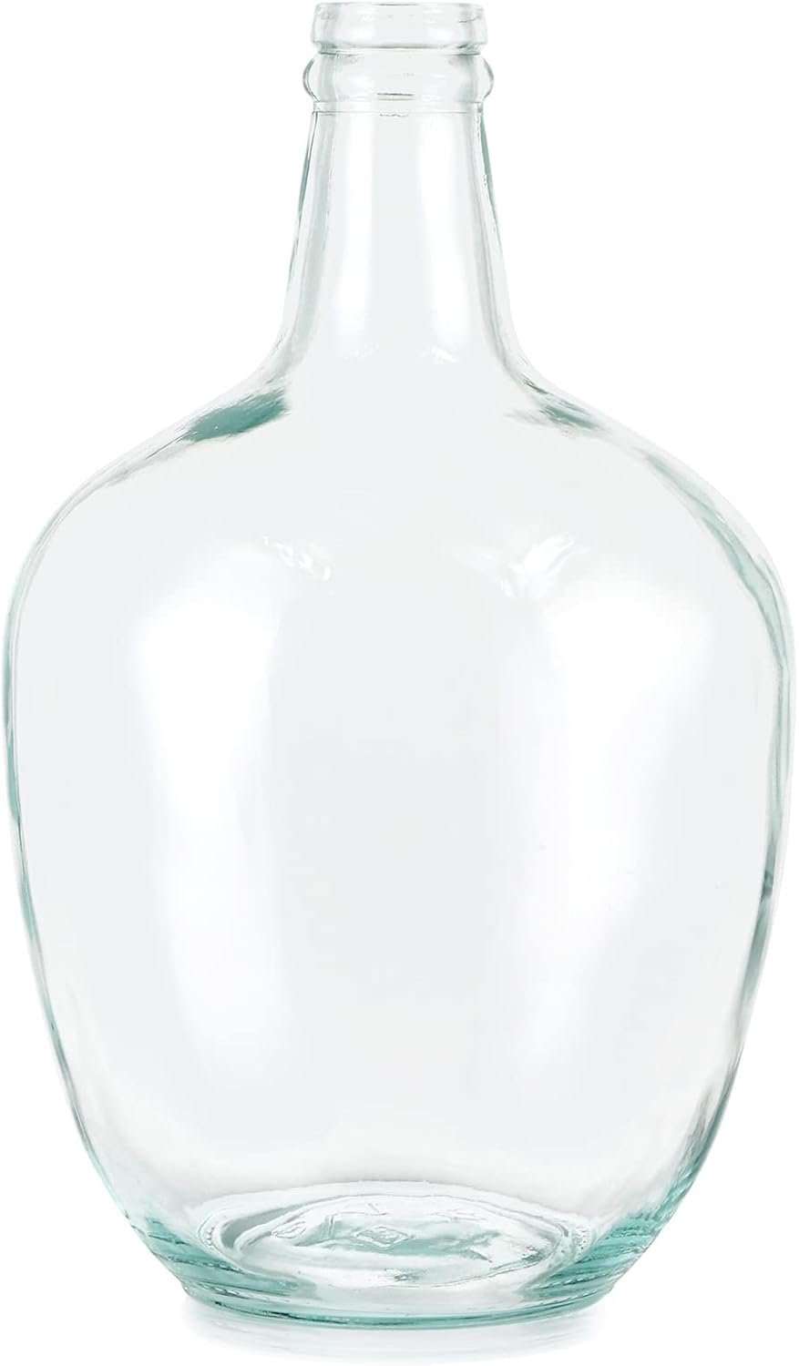 MDLUU Glass Jug Vase 10″ Tall, Clear Flower Vase, Decorative Bottle Vase for Dining Room, Bedroom, Bathroom, Mantel