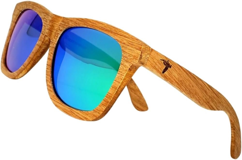 Wood Sunglasses | Polarized | Vintage Wooden Frame | 100% UVA/UVB Protection | Bamboo Case | Men Women
