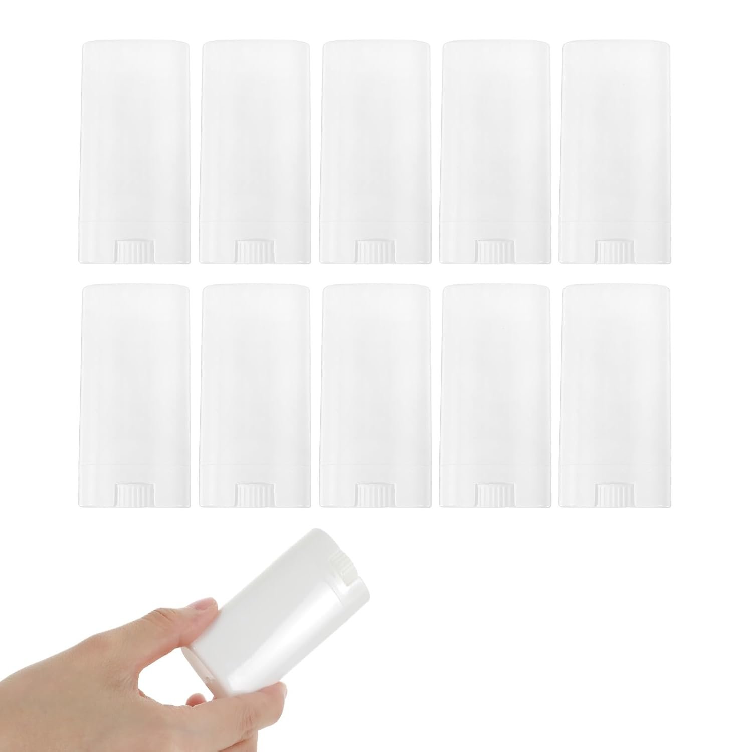 10 Pcs Deodorant Container,Deodorant Tubes Empty,Twist-Up Refillable Plastic Empty Deodorants Containers,for DIY Deodorants, Aromatherapy, Balm, Etc