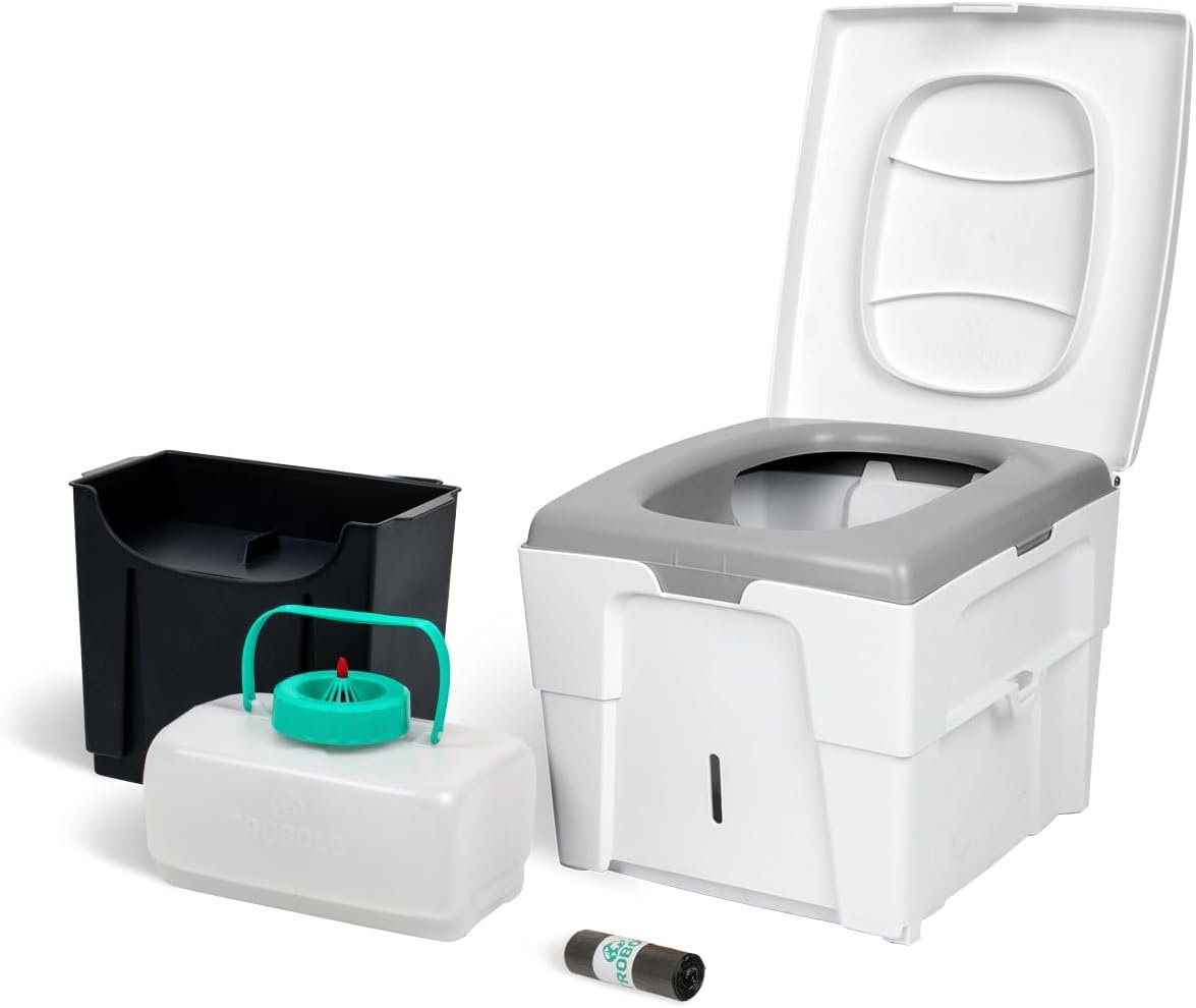 WandaGO Lite composting toilet, compact camping toilet for on the go, portable urine diverting dry toilet