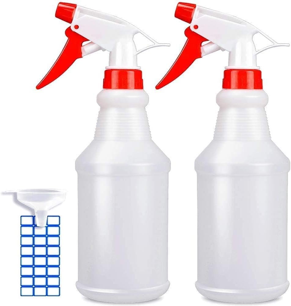 Empty Spray Bottles 16oz/2Pack – Adjustable Spray Bottles for Cleaning | No Leak and Clog – HDPE spray bottle For Plants, Pet, Vinegar, BBQ, and Rubbing Alcohol