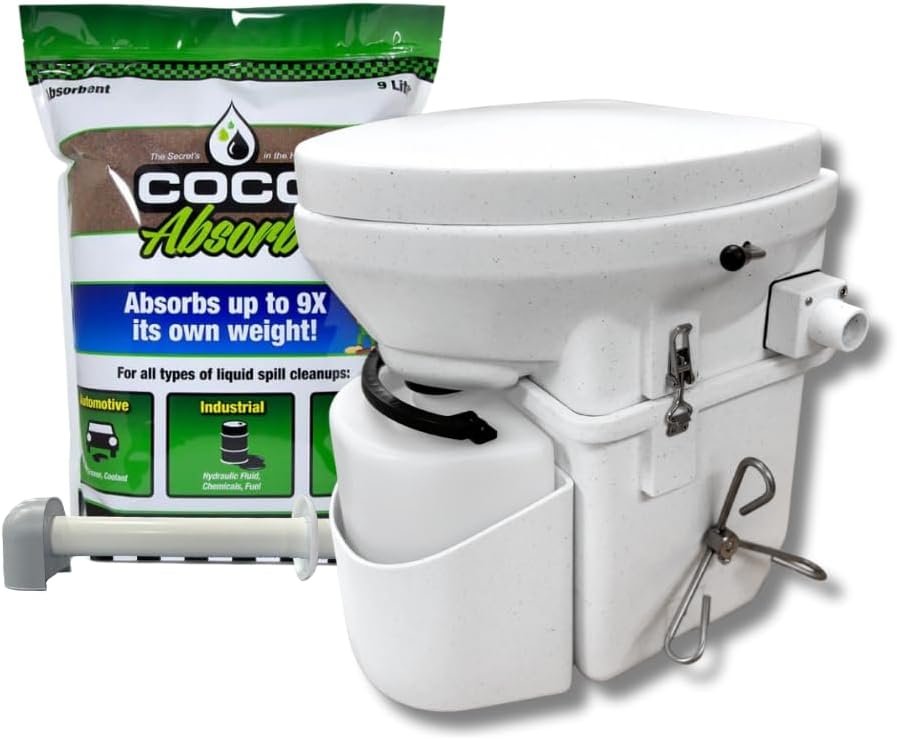 Nature’s Head® Vehicle Kit with Composting Toilet – Complete All-Inclusive Kit – 100% Self-Contained Waterless RV & Van Life Toilet System for Campers, Vans & Off-Grid Travel – Foot Spider Handle