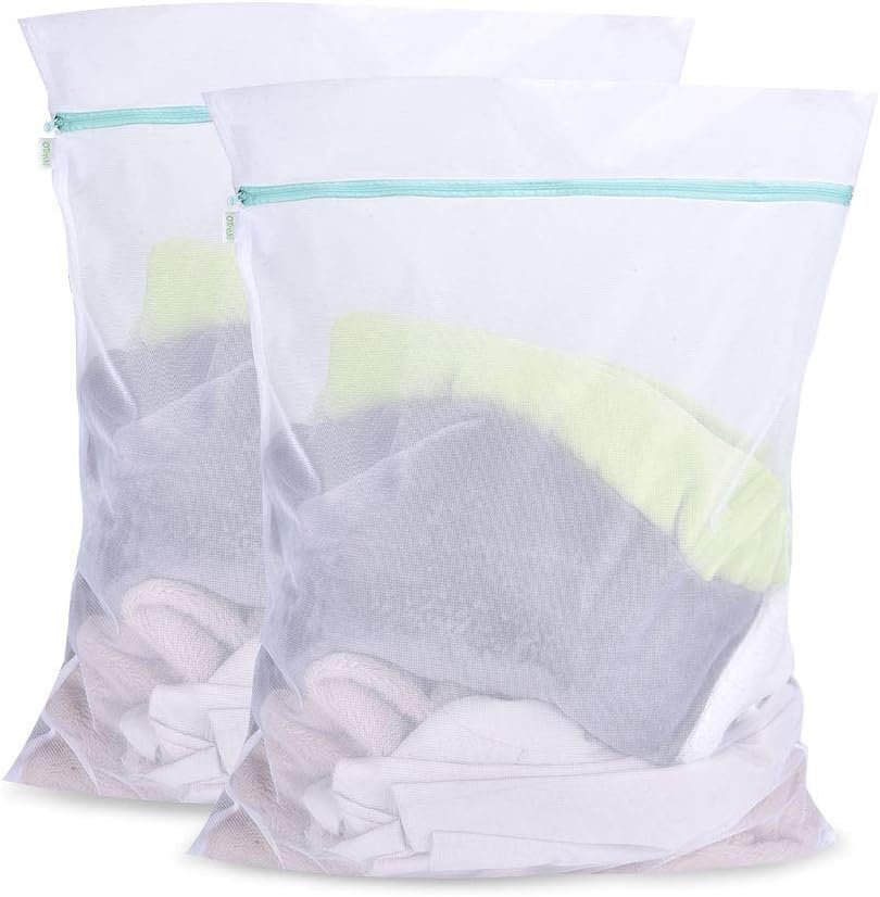 OTraki Mesh Laundry Bag for Delicates 2 Pack Garment Wash Bag 24 x 32 inch Zippered Large Washing Machine Bags for Sweater Dirty Clothes Washer College Dorm Organizer Don’t Drying, Melting 140-176℉ | Zippered Washing Machine Bags for Sweater Dirty Clothes Mesh Laundry Bag for Home, Don’t Drying, Melting 140-176℉ 60 x 80 cm