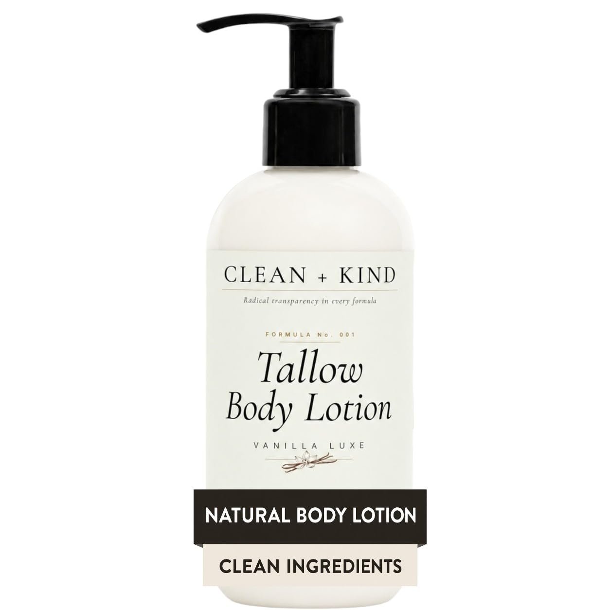 Vanilla Tallow Body Lotion, Non-Toxic for Dry Skin 8 oz | Grass-Fed Beef Tallow, Body Lotion for Women & Men, Organic Shea, Coconut MCT, Hyaluronic Acid, Vanilla, Sensitive Skin