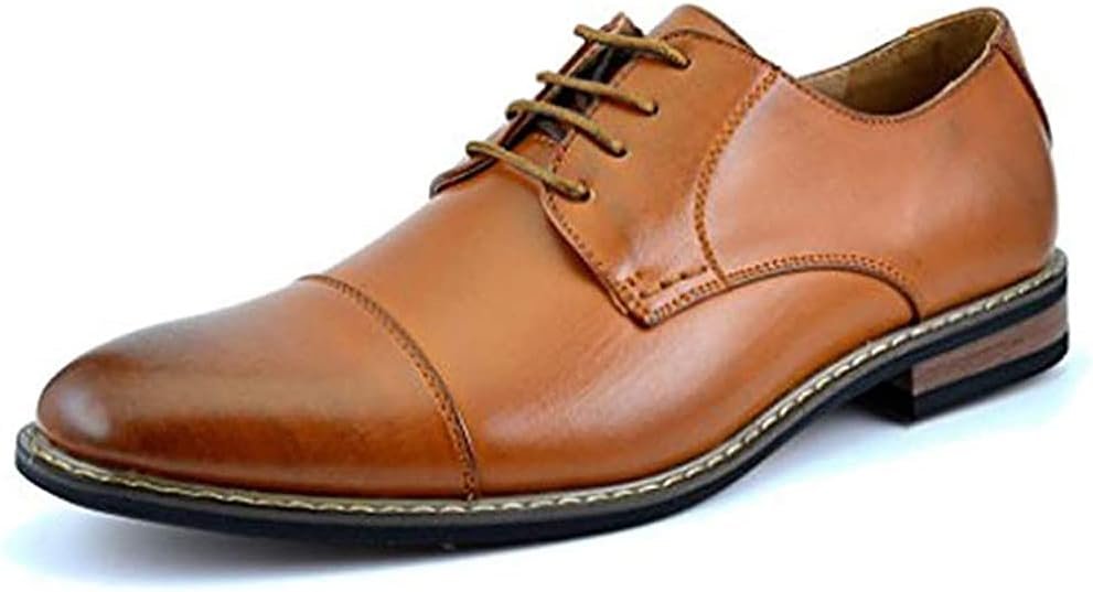 Bruno Marc Italy Men’s Oxford Dress Shoes | Smooth PU Upper, Breathable Lining, Sweat-Wicking Latex Insole for Office & Daily Occasions