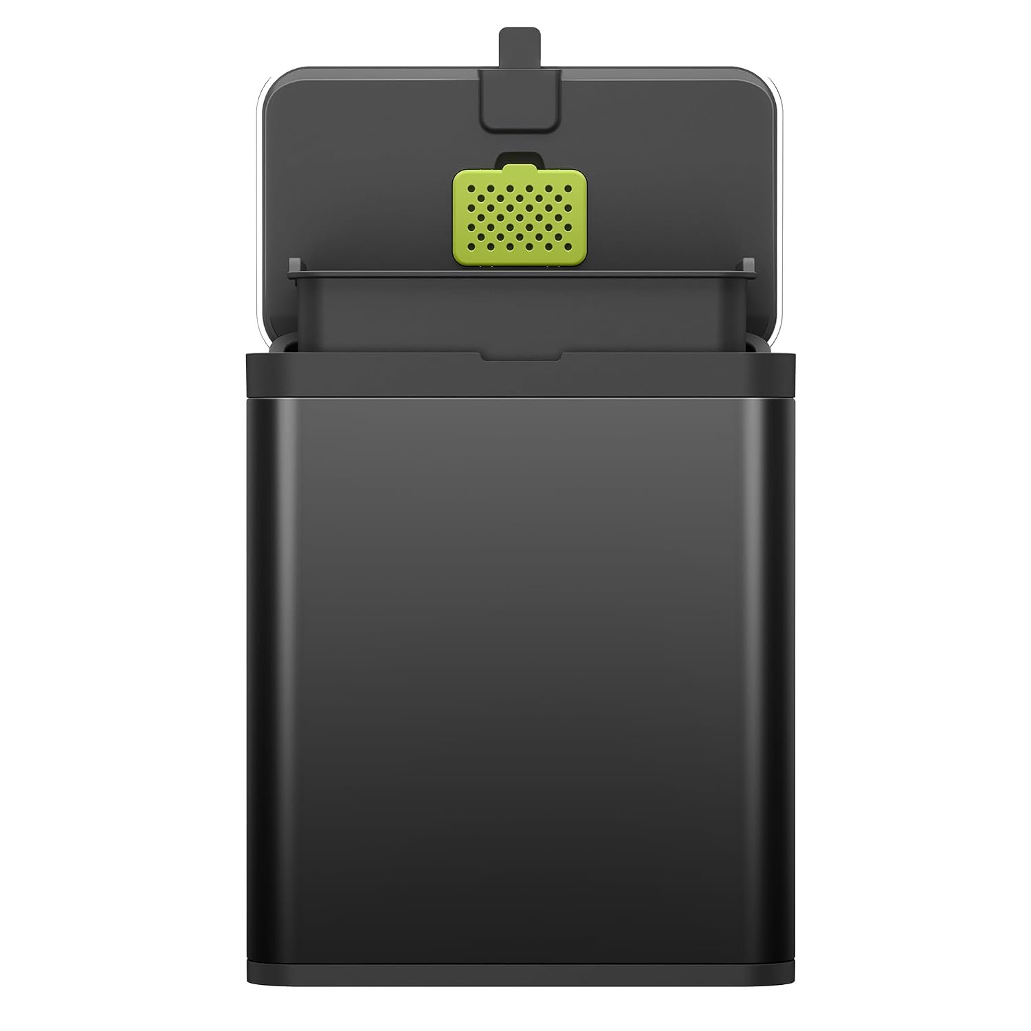 EKO Kitchen Compost Bin, 7L / 1.85 Gal Stainless Steel with Removable Inner Bucket and Deodorizer Compartment, 2-in-1 Countertop Compost Bin with Lid, Food Waste Caddy for Kitchen (Matte Black)
