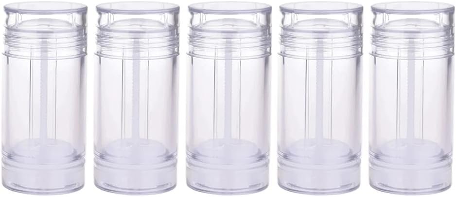 5 Packs Plastic Deodorant Containers,1 Oz /30ml Empty Clear Cylinder (Bottom Refilling & Twist Up) Refillable Deodorant Tube Bottles Stick Container for Lip balm,Lipstick