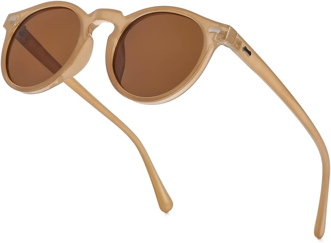 Vintage Polarized Sunglasses for Men Women Round Retro Classic Fashion Eyewear UV400 Protection Sun Glasses