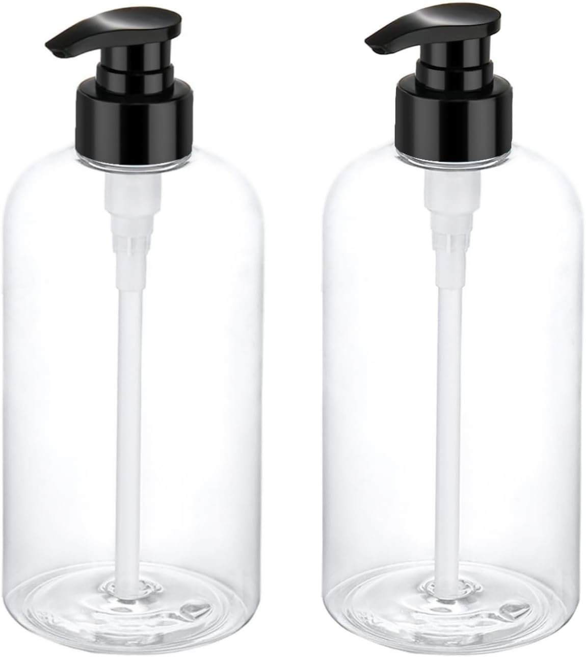 Bynccea Pump Bottle 16 oz/500 ml Empty Shampoo Pump Bottles Dispenser Portable Pump Plastic Bottles for Shampoo and Conditioner Liquid
