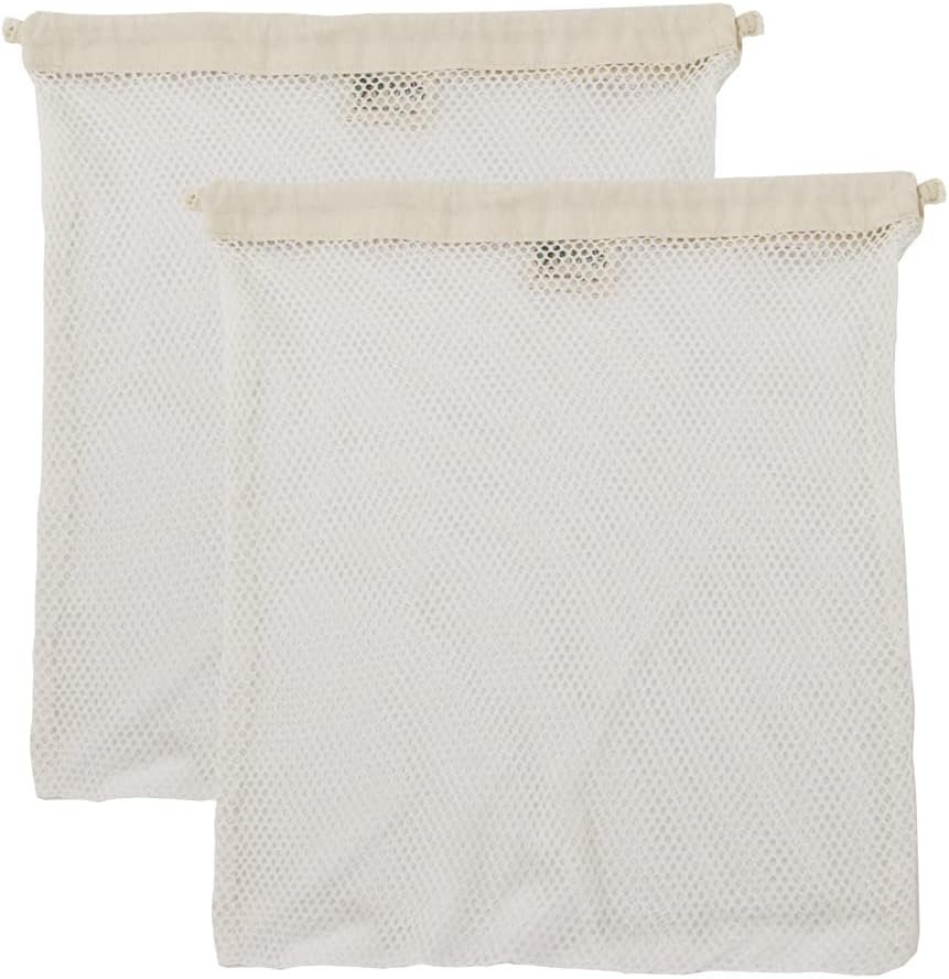 Organic Cotton Mesh Laundry Bag – Medium 2-Pack | Protects Bras, Lingerie & Activewear • GOTS Certified • Microplastics-Free