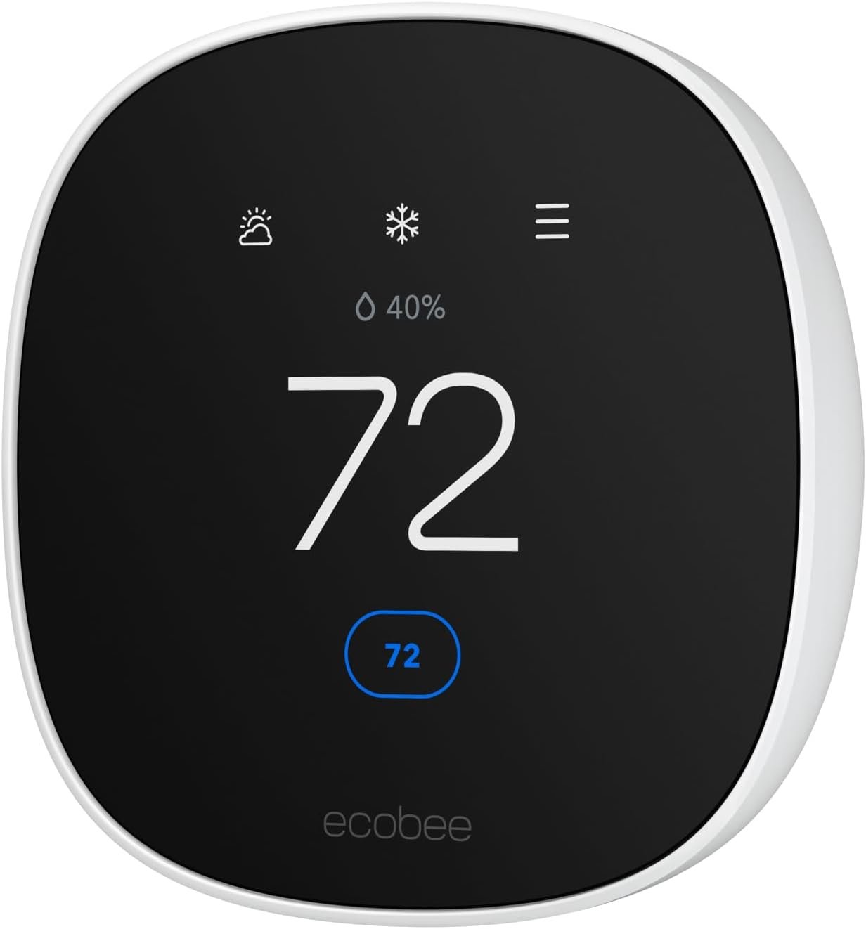ecobee Smart Thermostat Essential – WiFi Thermostat, Energy Star Certified | Programmable Wi-Fi Thermostat – Works with Siri, Alexa, and Google Assistant. energy saving thermostat.