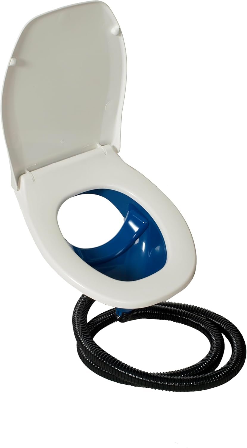 Separett Privy Urine-Separating Toilet Seat Kit, Blue Bowl | Hinged Lid, Non-Electric, For DIY Compost Toilet Builds, For Cabins, Sheds & Off-Grid Settings