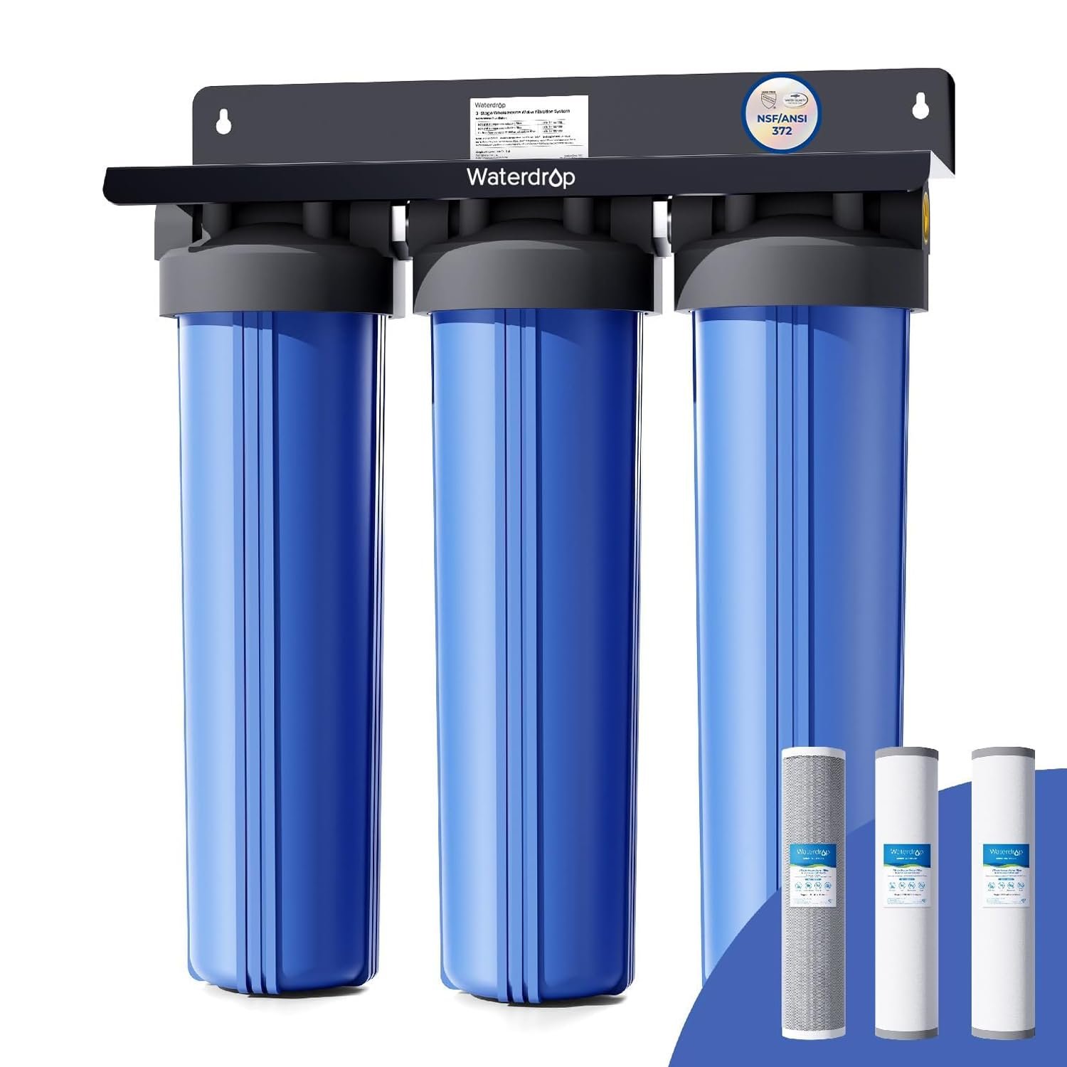 Waterdrop WHF3T-FG 3-Stage Whole House Water Filter System for Well Water