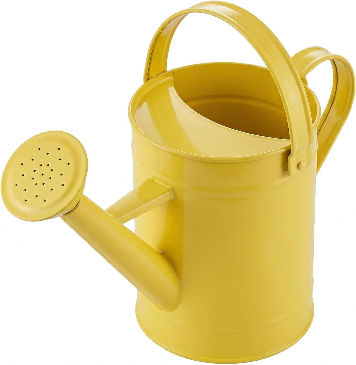 Topadorn 55 oz Metal Watering Can with Long Spout for Indoor Plants, Yellow | 1.6L garden watering can with removable sprinkler head for outdoor flowers; vintage farmhouse style doubles as plant decor