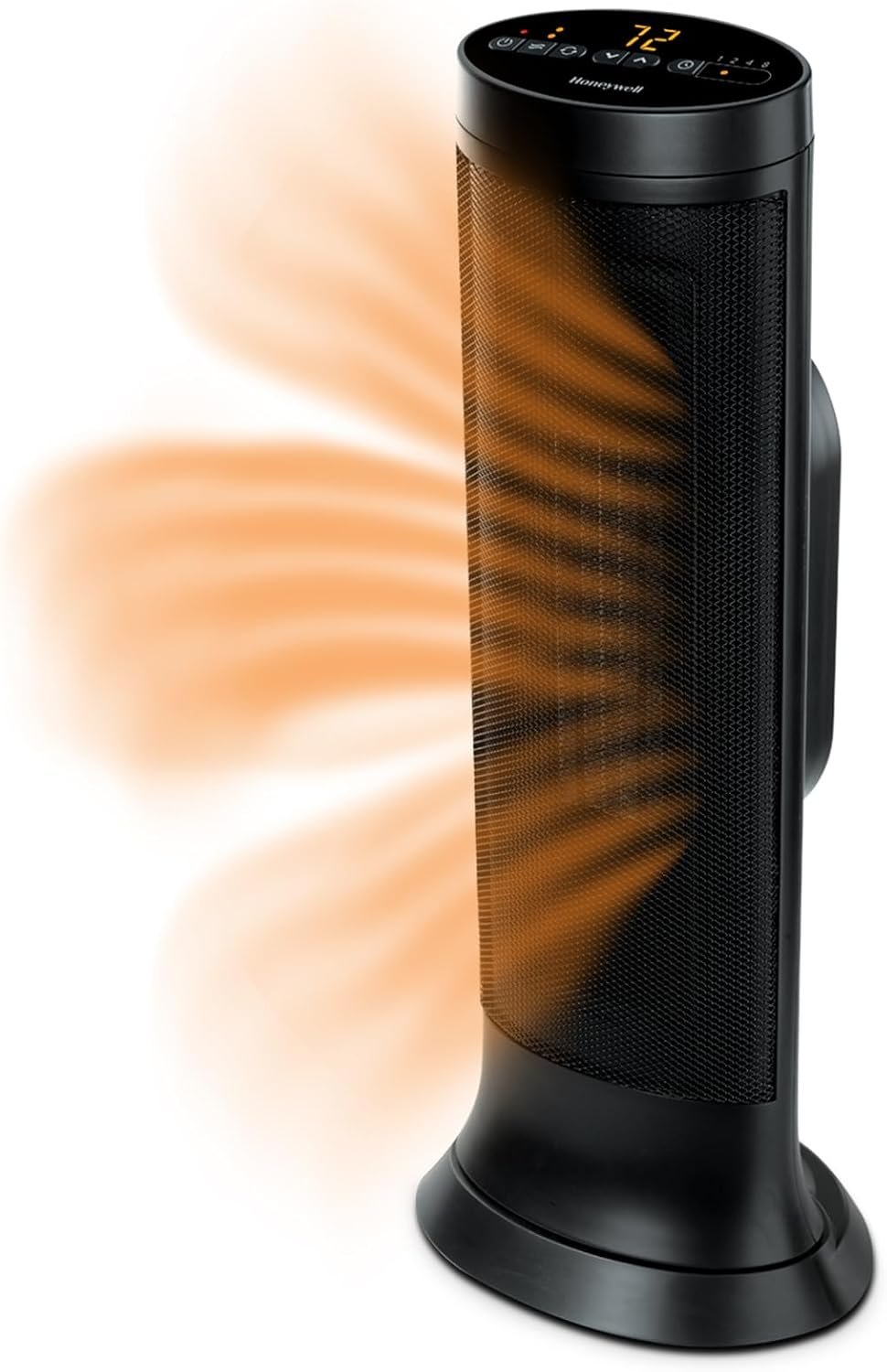Honeywell Slim Ceramic Tower Heater, Large Room, Black | Digital Controls, Oscillation, Programmable Thermostat, 1500W