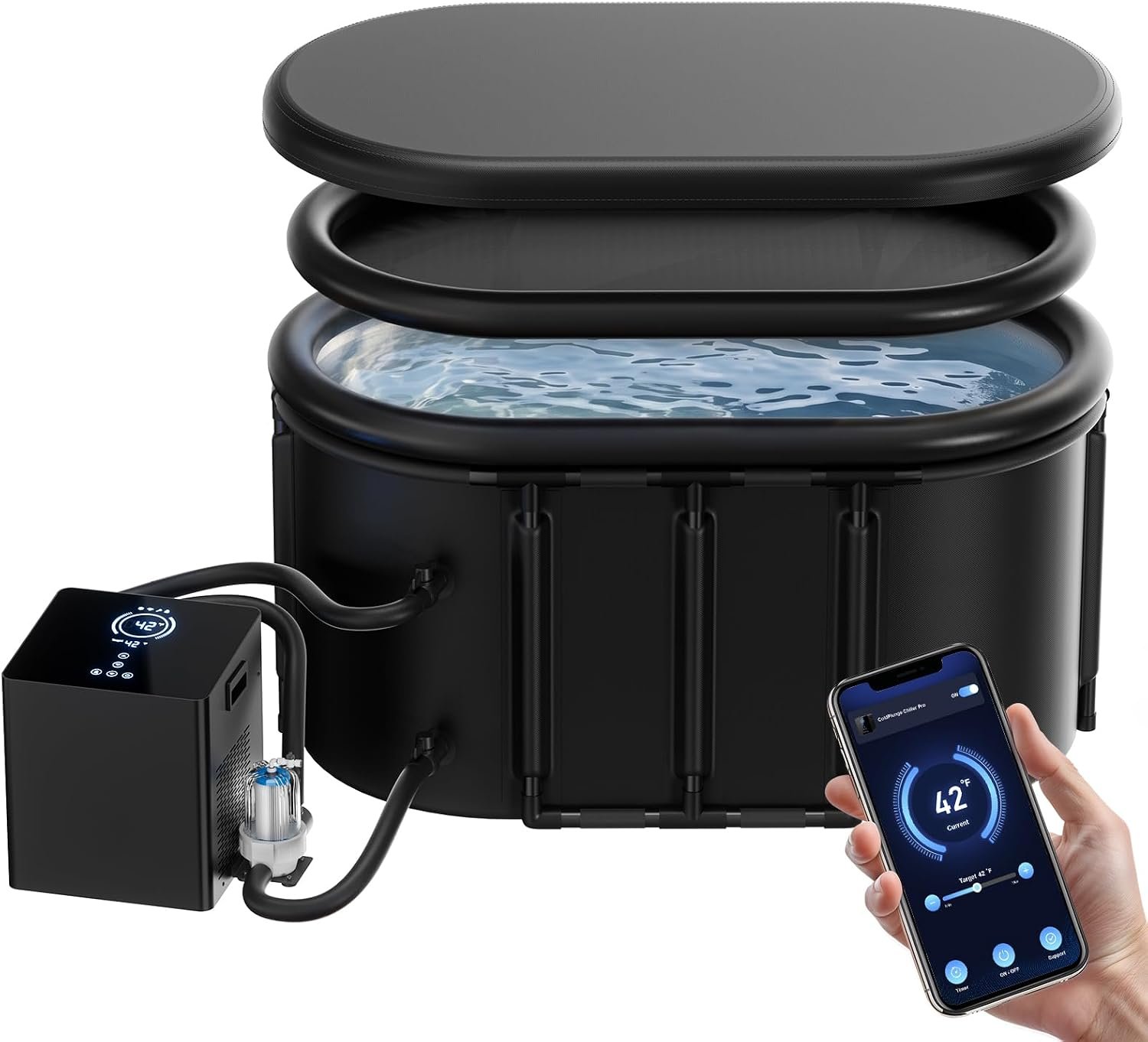 1/3 HP Ice Bath Chiller & 148 Gal Cold Plunge Tub Kit for Home Cold Therapy