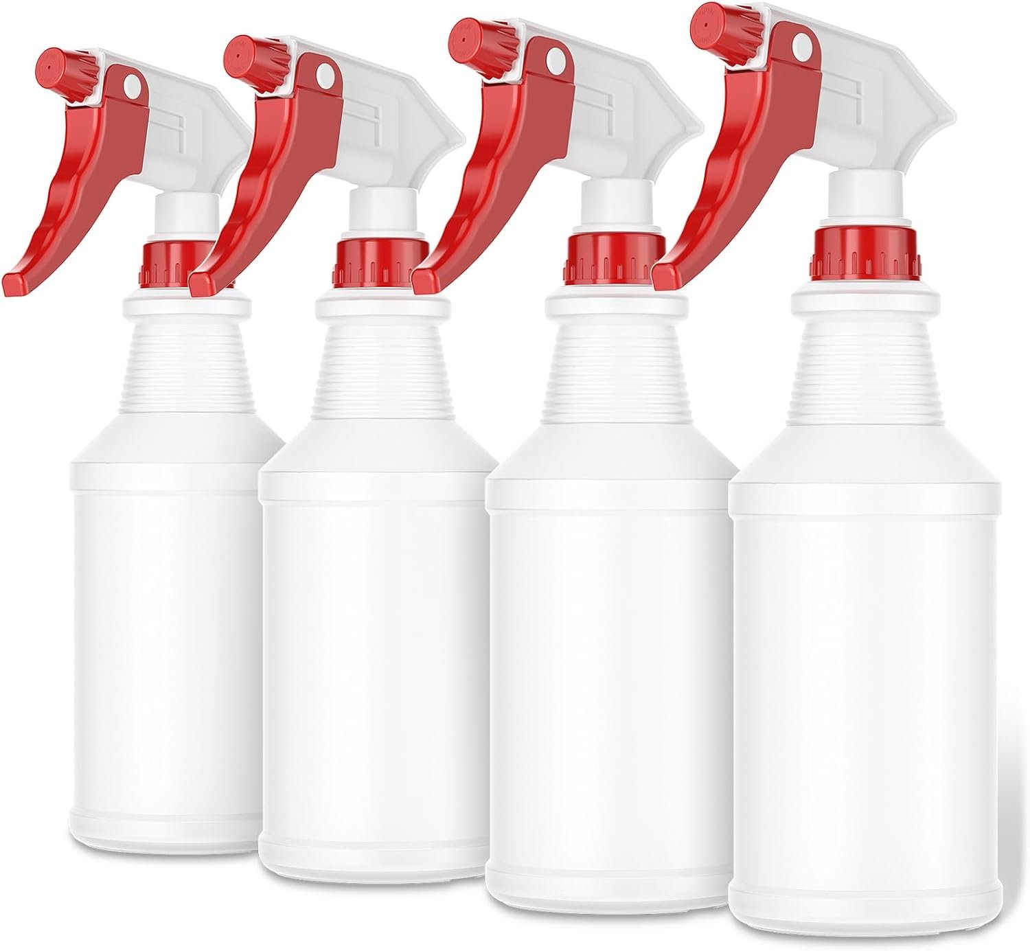LiBa Spray Bottles 4 Pack 16oz Refillable Adjustable Nozzle Mist Sprayer | Adjustable 3-mode spray, leak & clog resistant, BPA-free HDPE, spray bottles for cleaning, plants, hair
