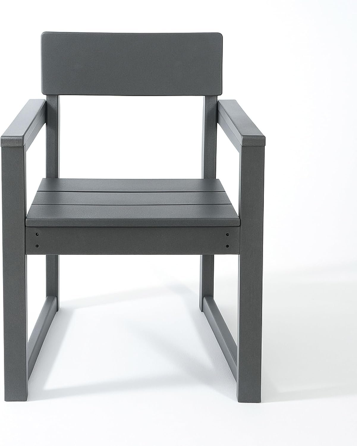 Sustainable All-Weather Outdoor Dining Armchairs with Ergonomic Backrest and Armrests for Patio Garden Deck Backyard Comfortable Seating Furniture